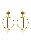 Geometric Double Circle Drop Earrings
