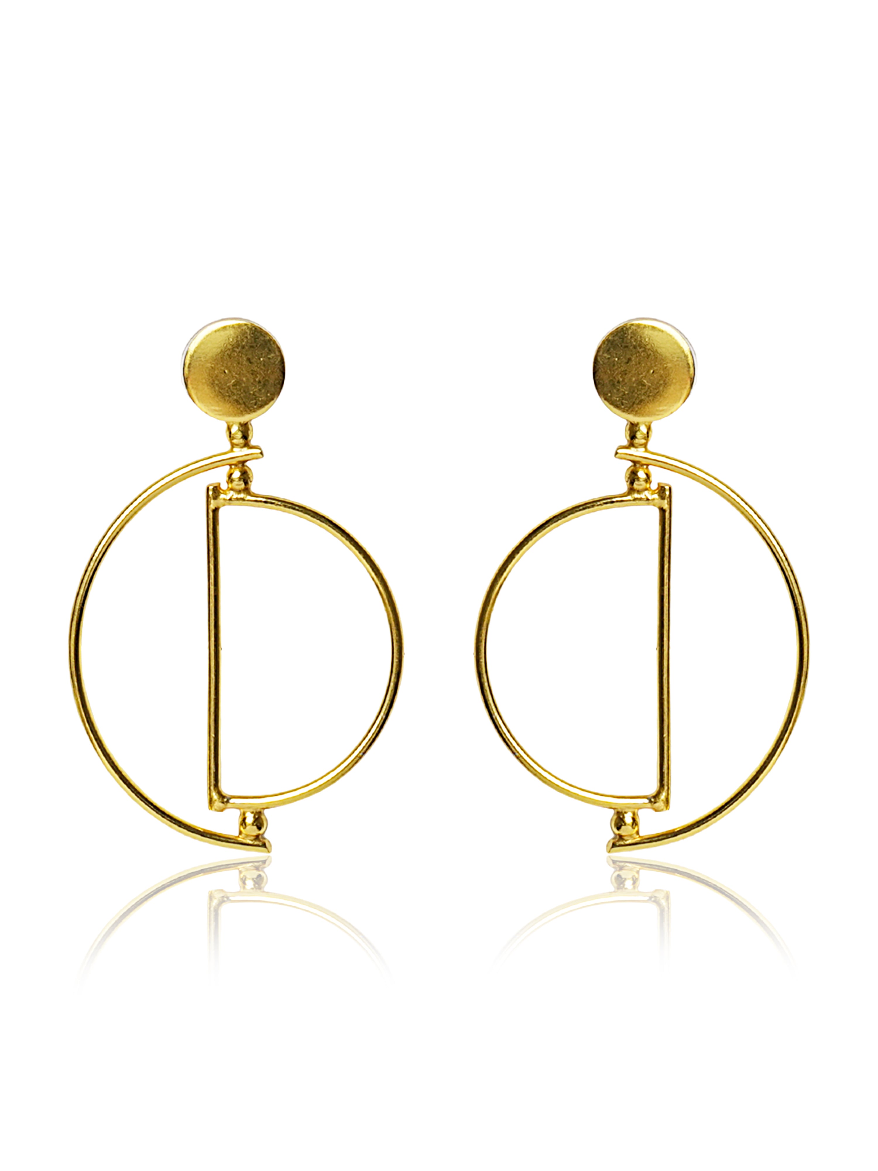 Geometric Double Circle Drop Earrings