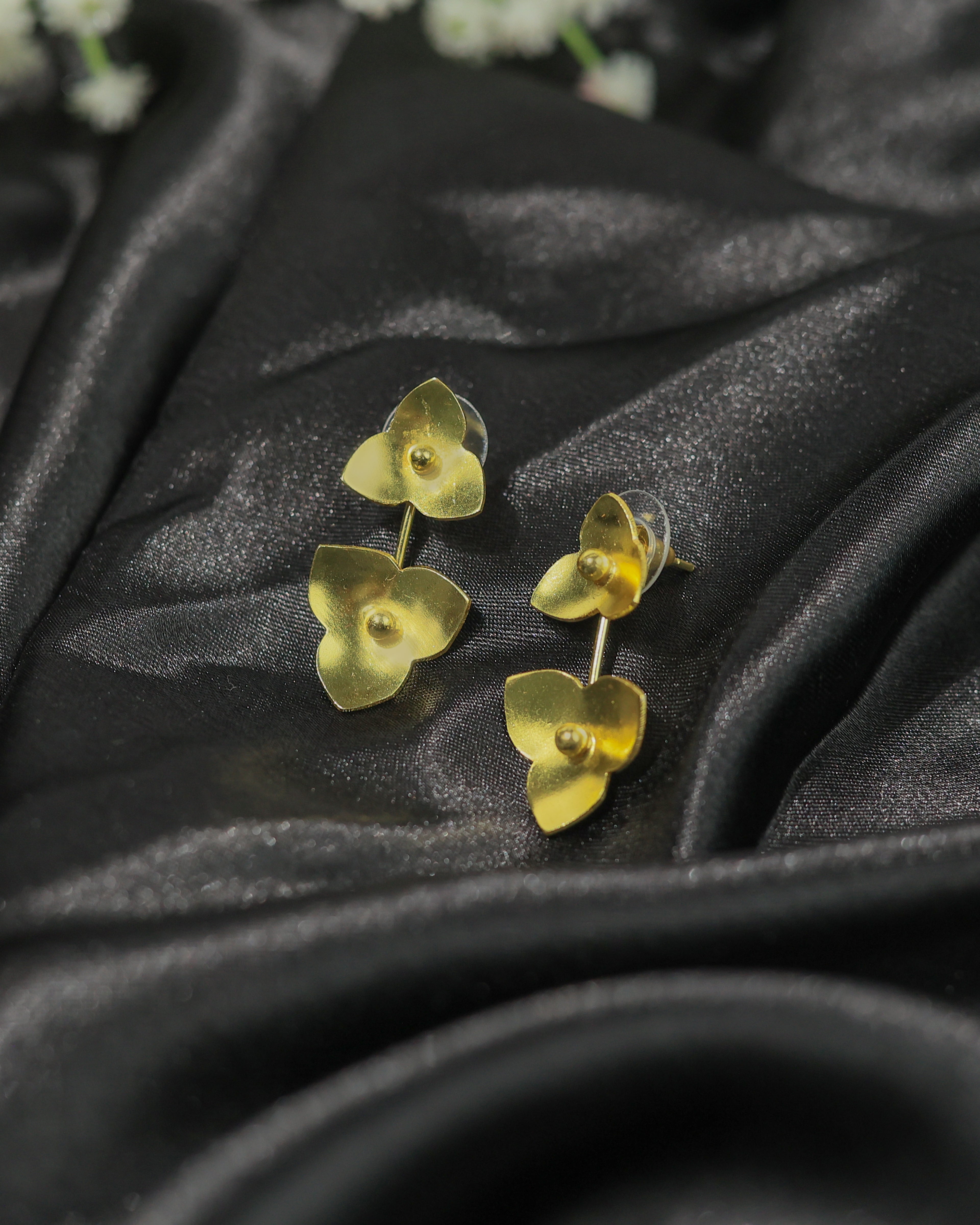 Triple Heart Drop Earrings