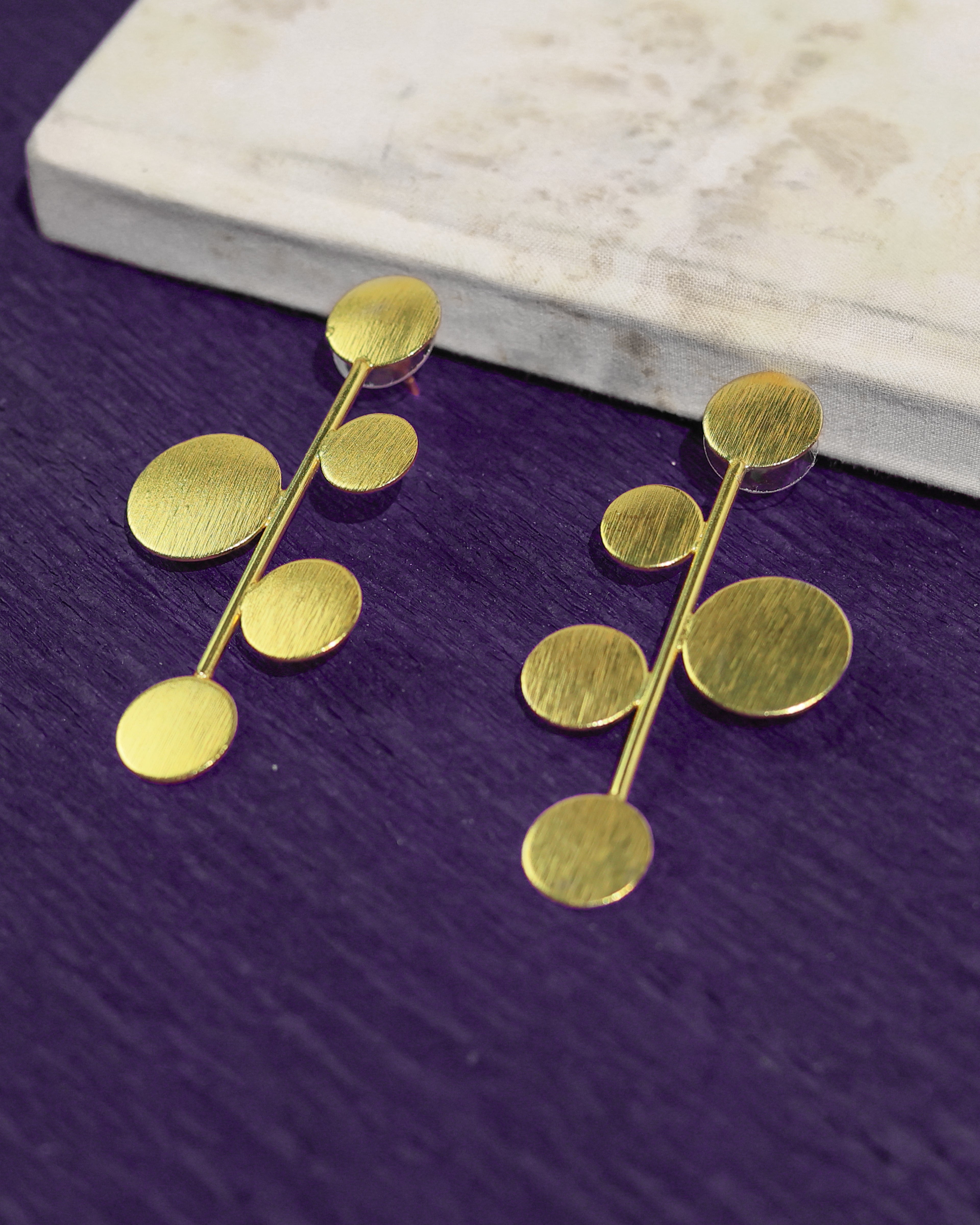 Modern Disc Cascade Earrings