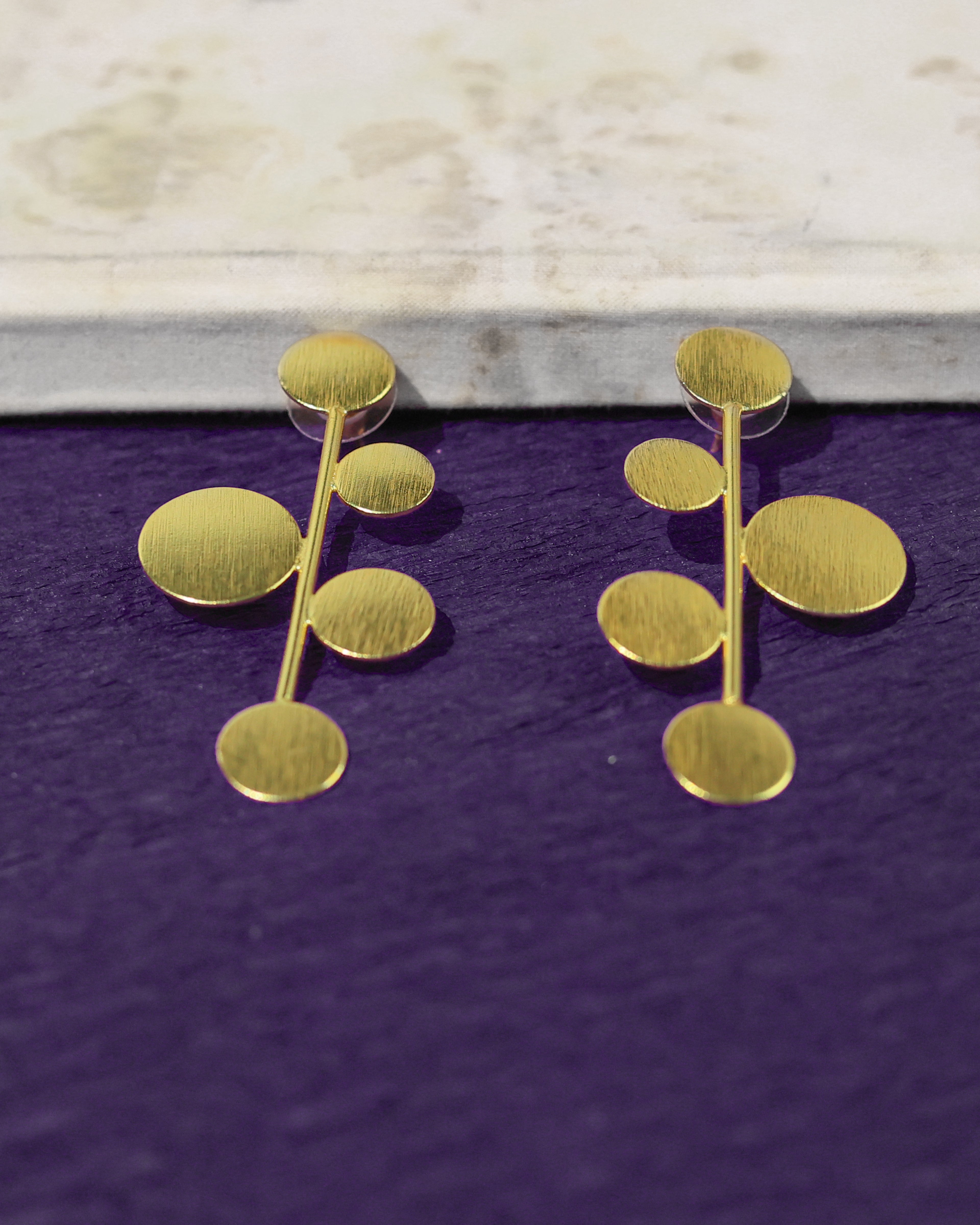 Modern Disc Cascade Earrings