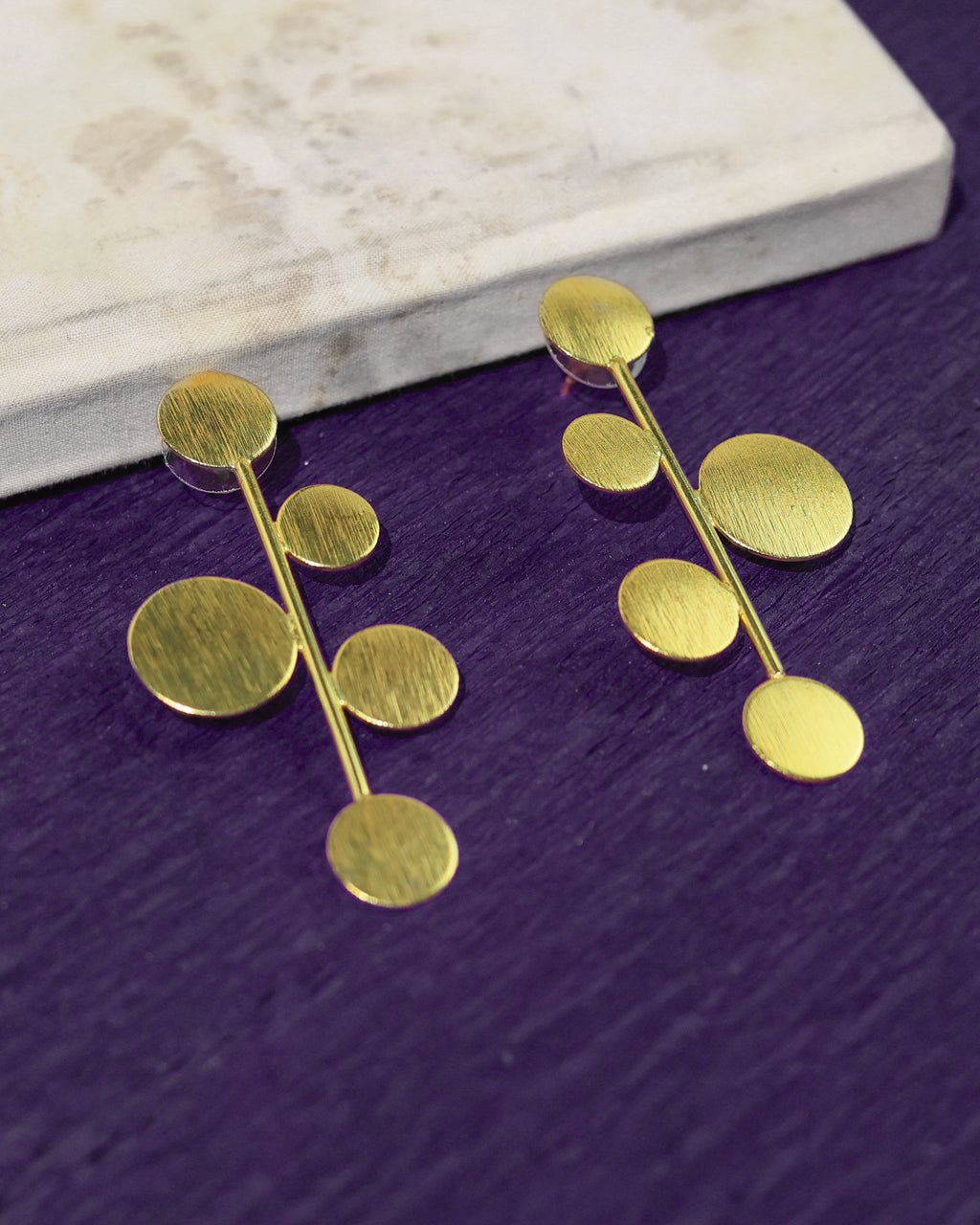 Modern Disc Cascade Earrings
