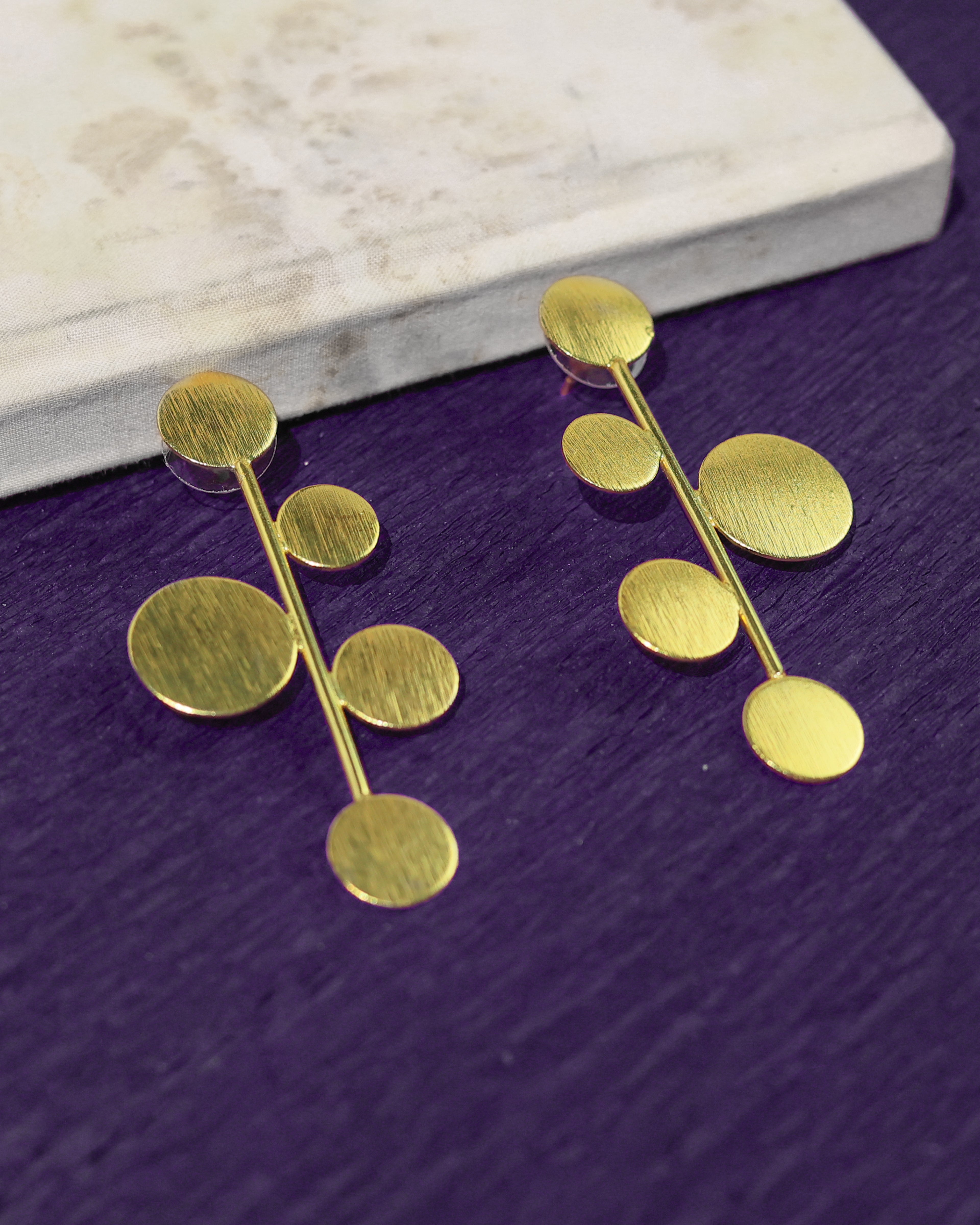 Modern Disc Cascade Earrings