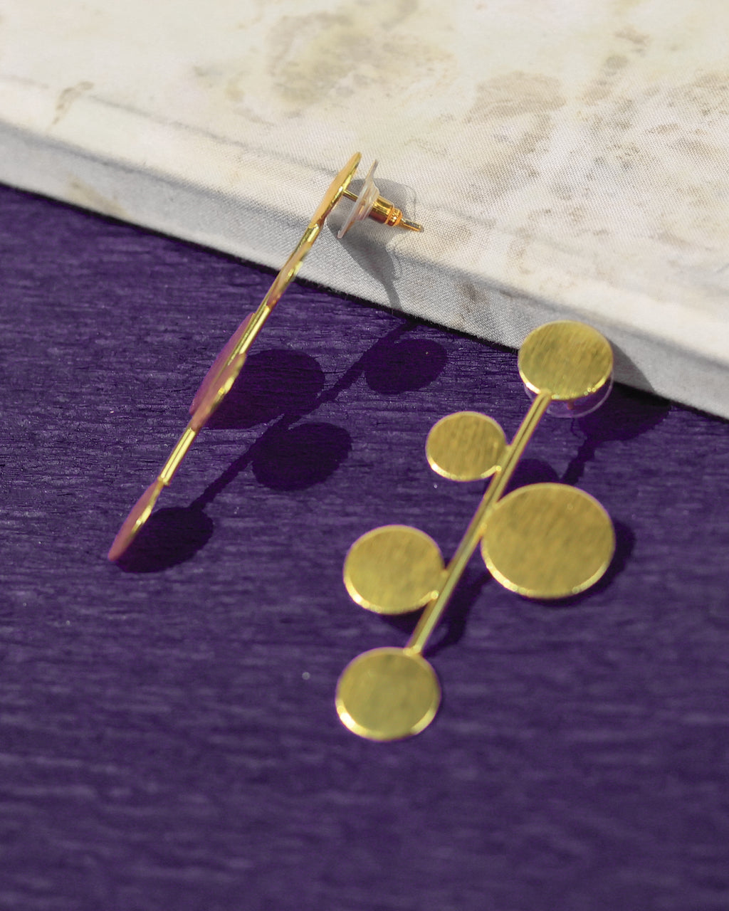 Modern Disc Cascade Earrings