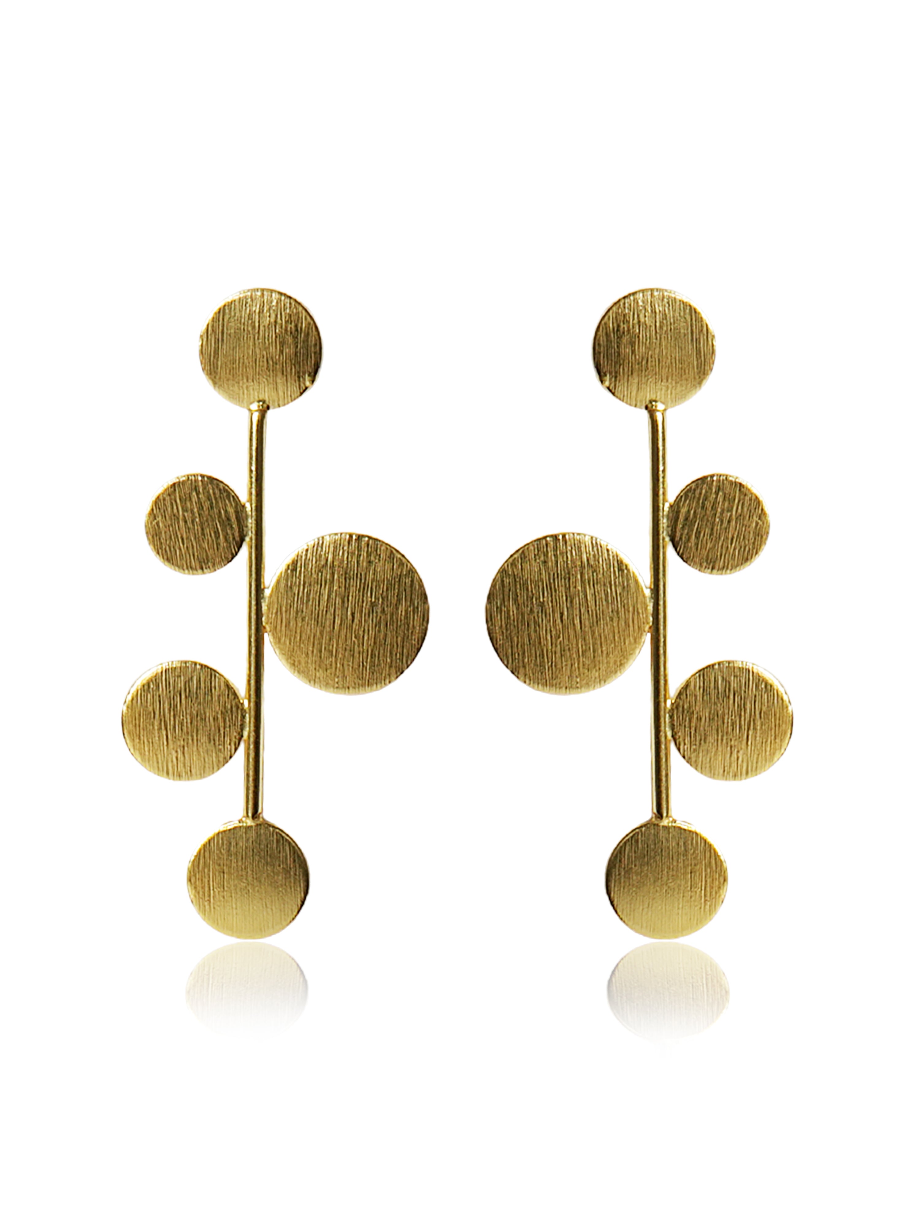 Modern Disc Cascade Earrings