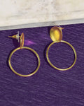 Oval Drop Hoop Earrings