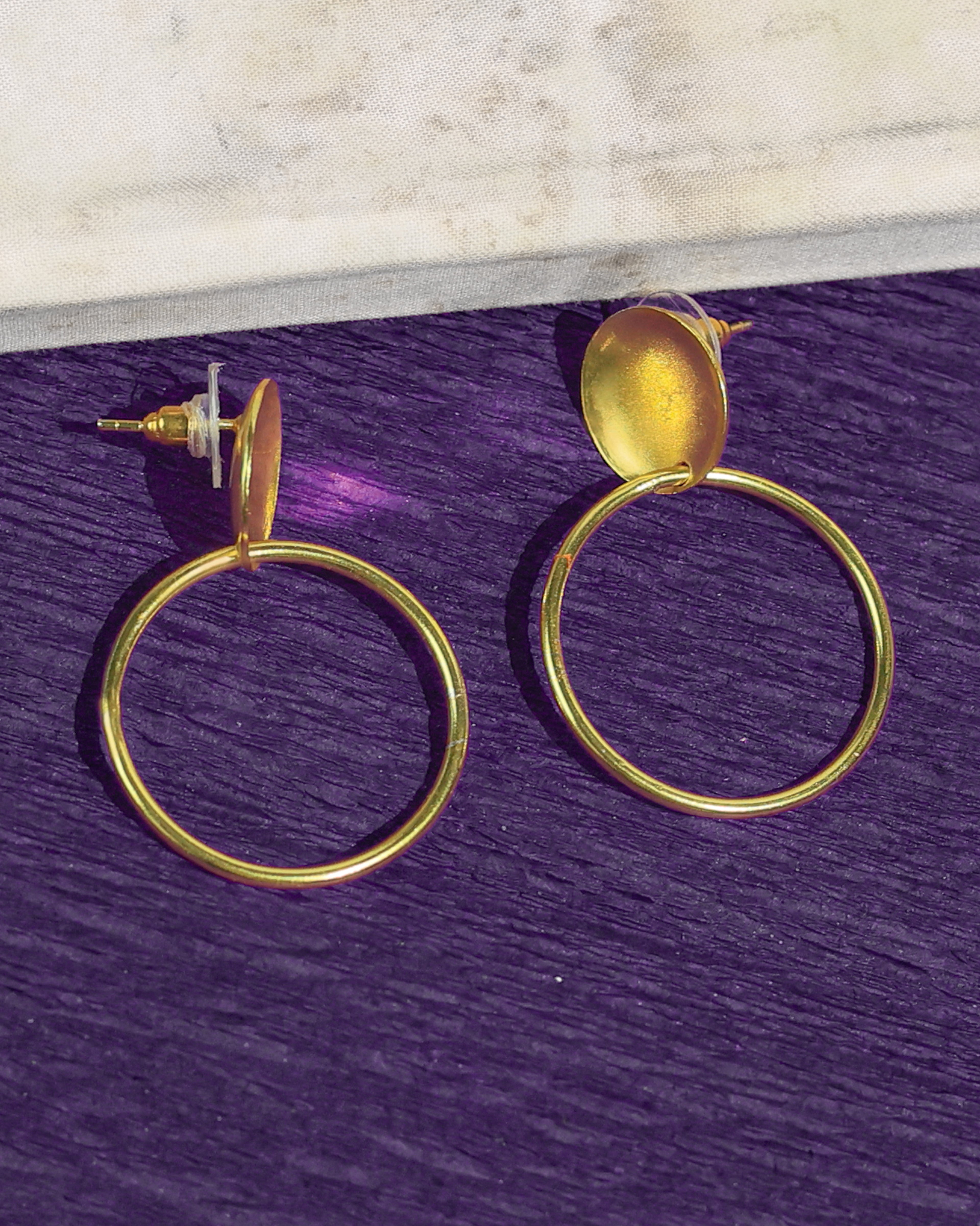 Oval Drop Hoop Earrings
