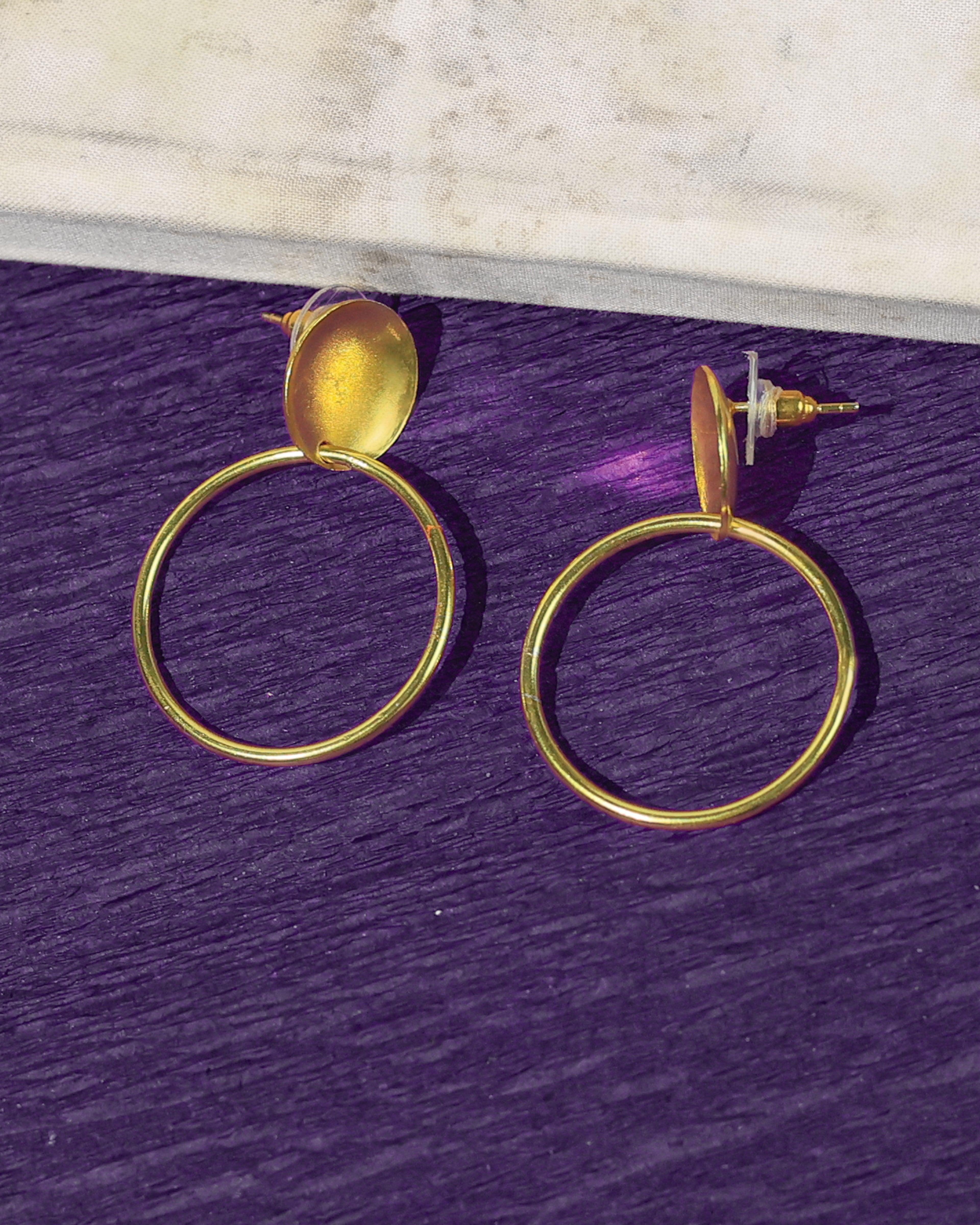 Oval Drop Hoop Earrings
