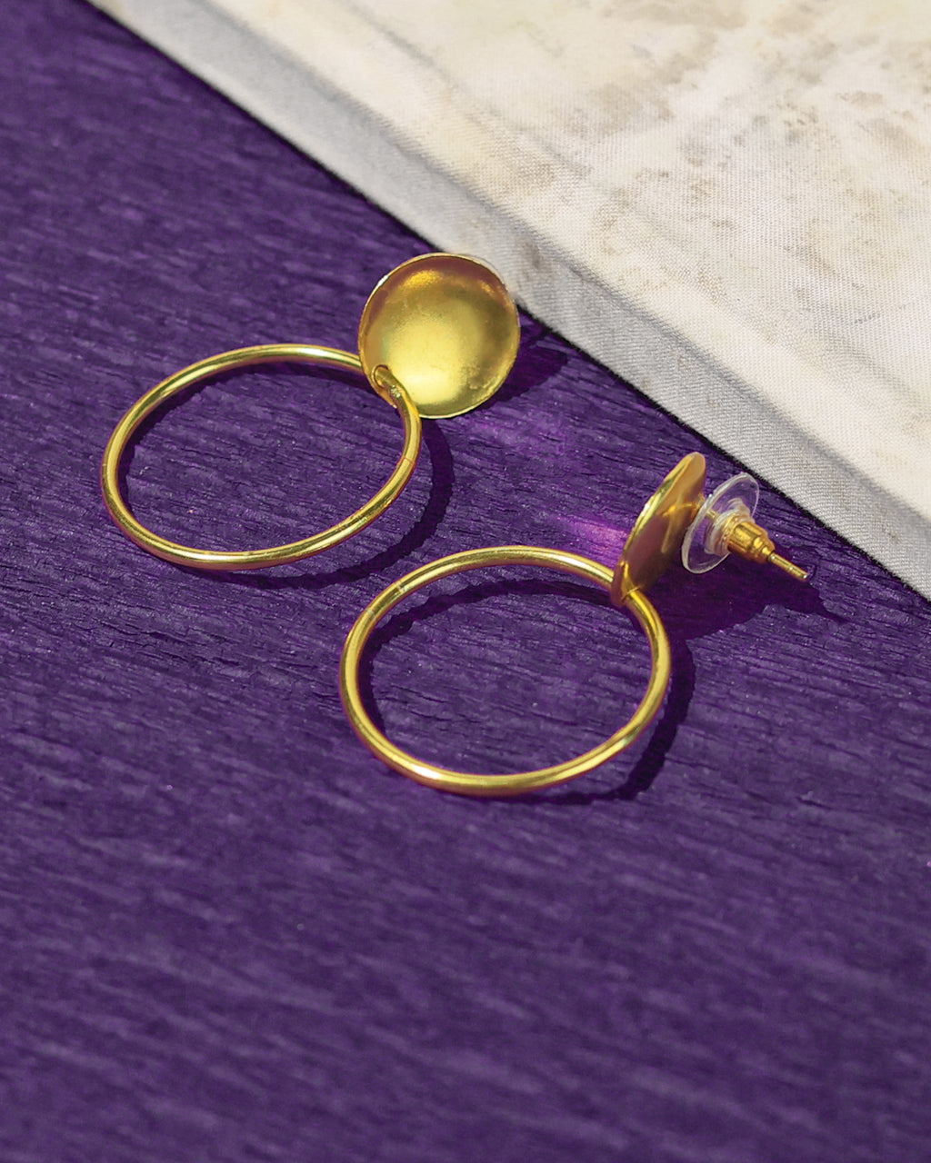 Oval Drop Hoop Earrings