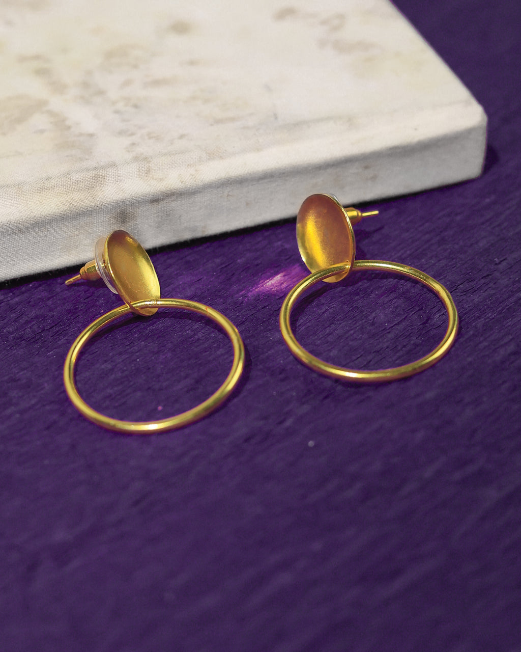 Oval Drop Hoop Earrings