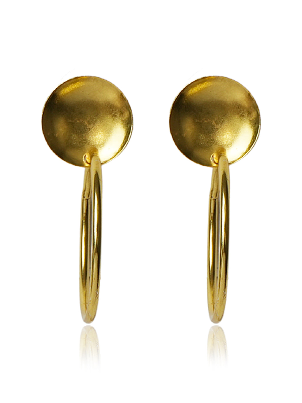 Oval Drop Hoop Earrings
