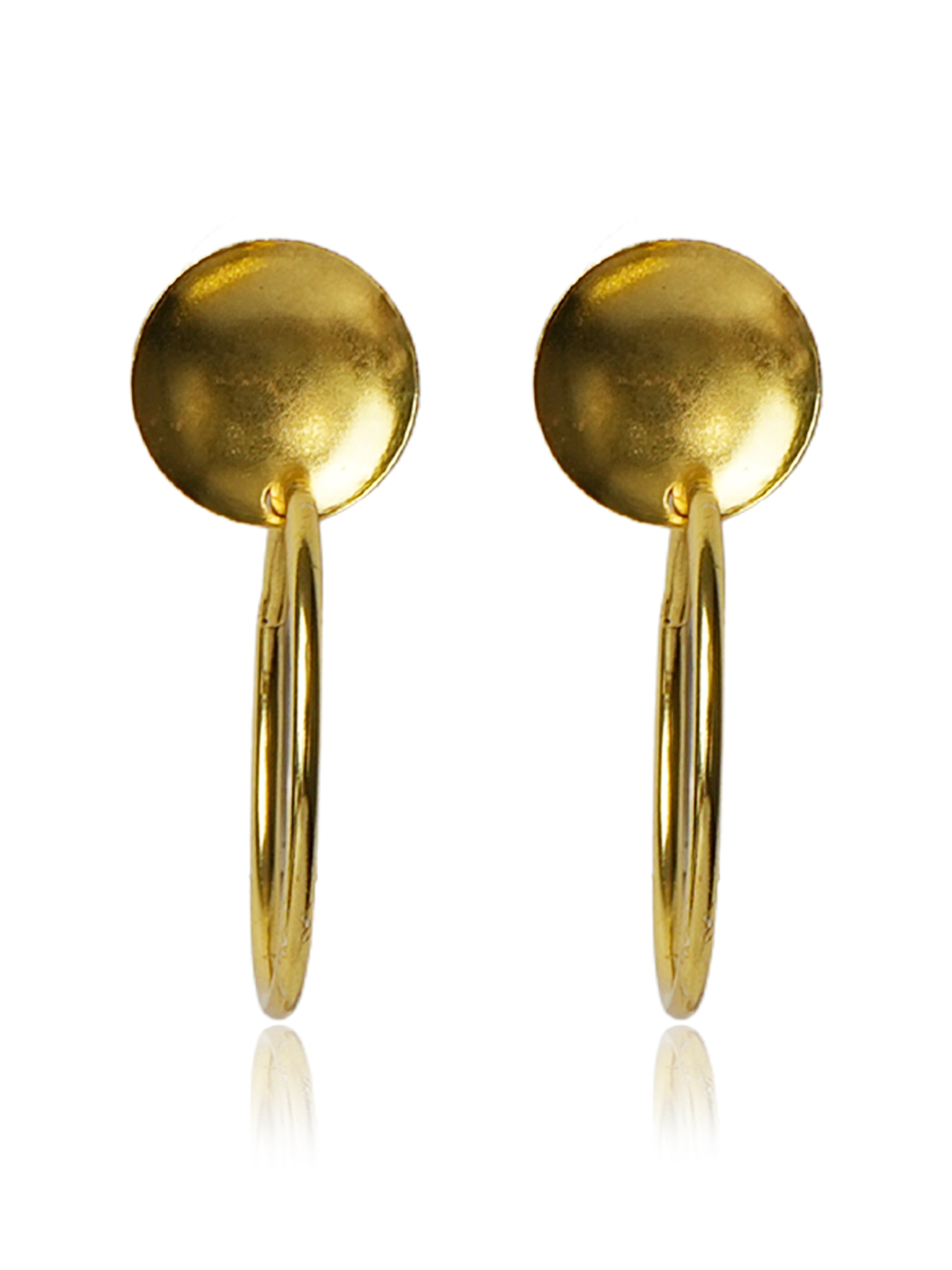 Oval Drop Hoop Earrings