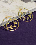 Leaf Vine Circle Earrings