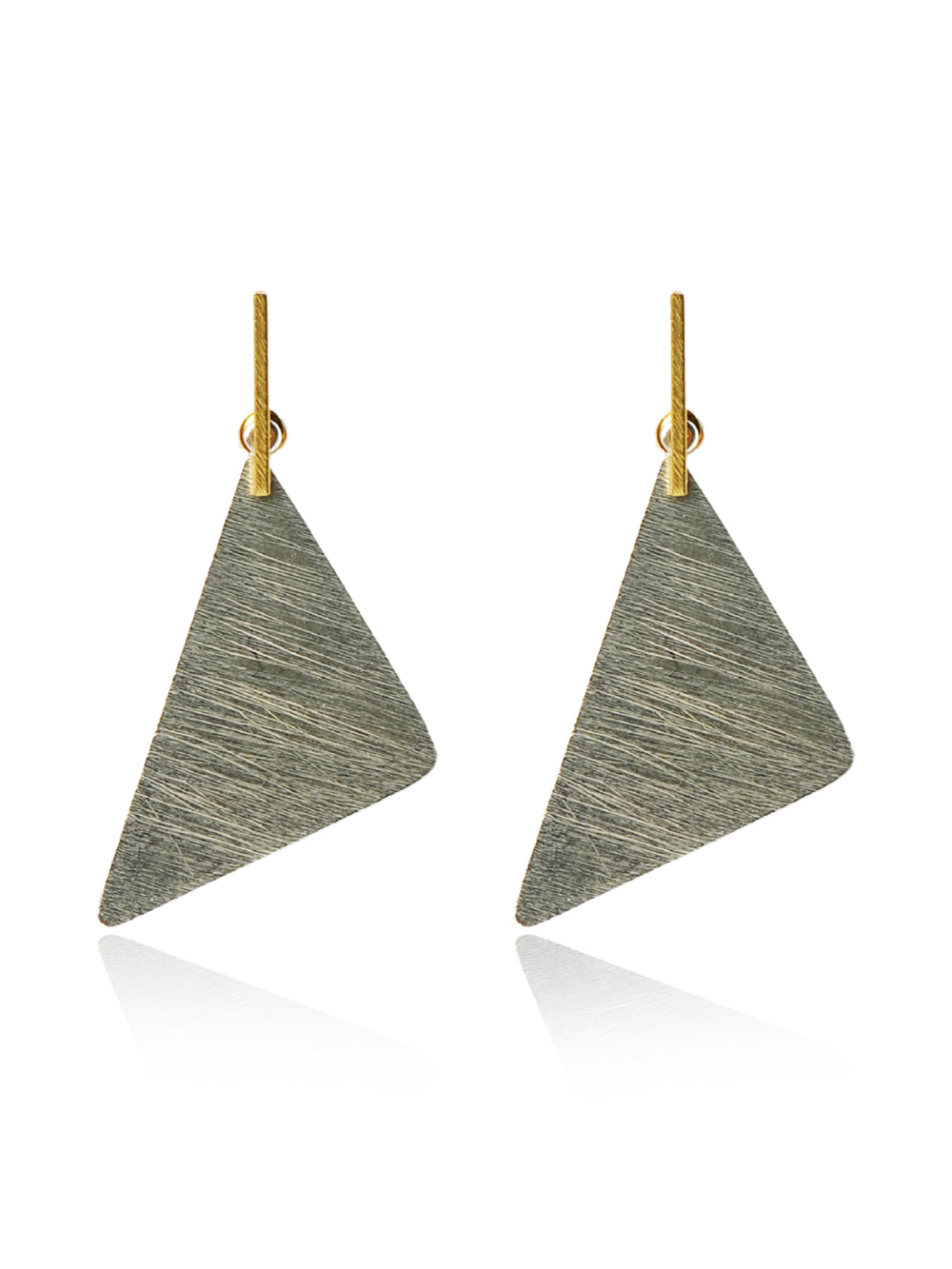 Brushed Triangle Stud Earrings