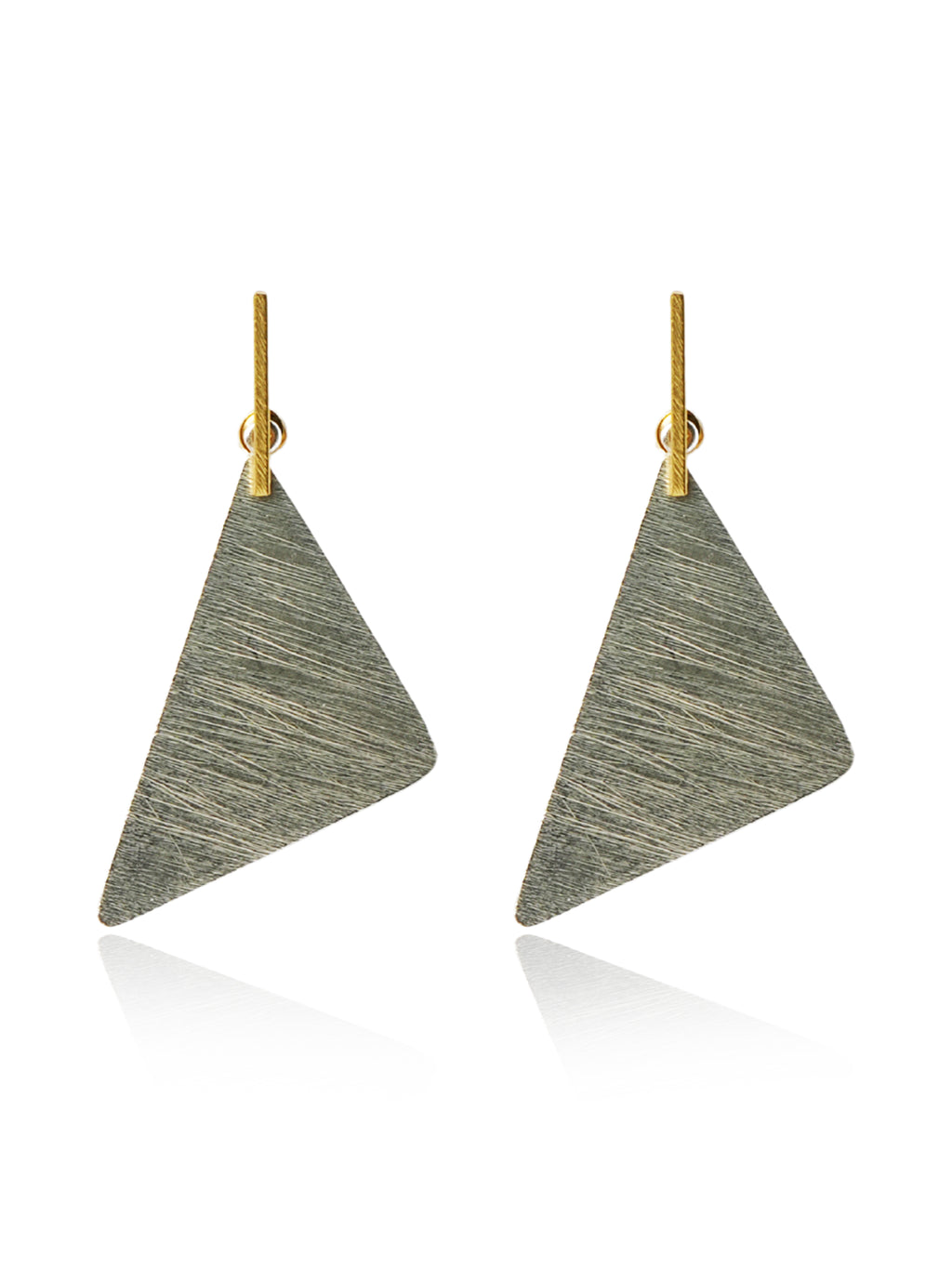 Brushed Triangle Stud Earrings