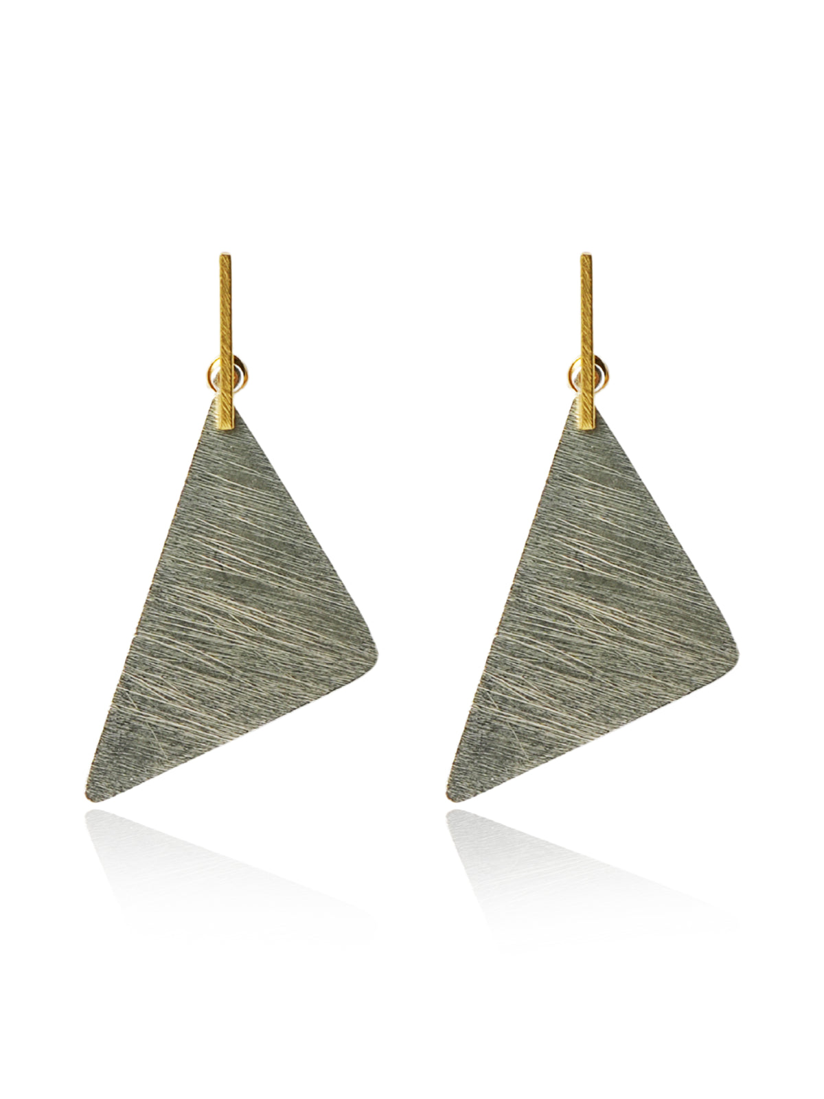 Brushed Triangle Stud Earrings