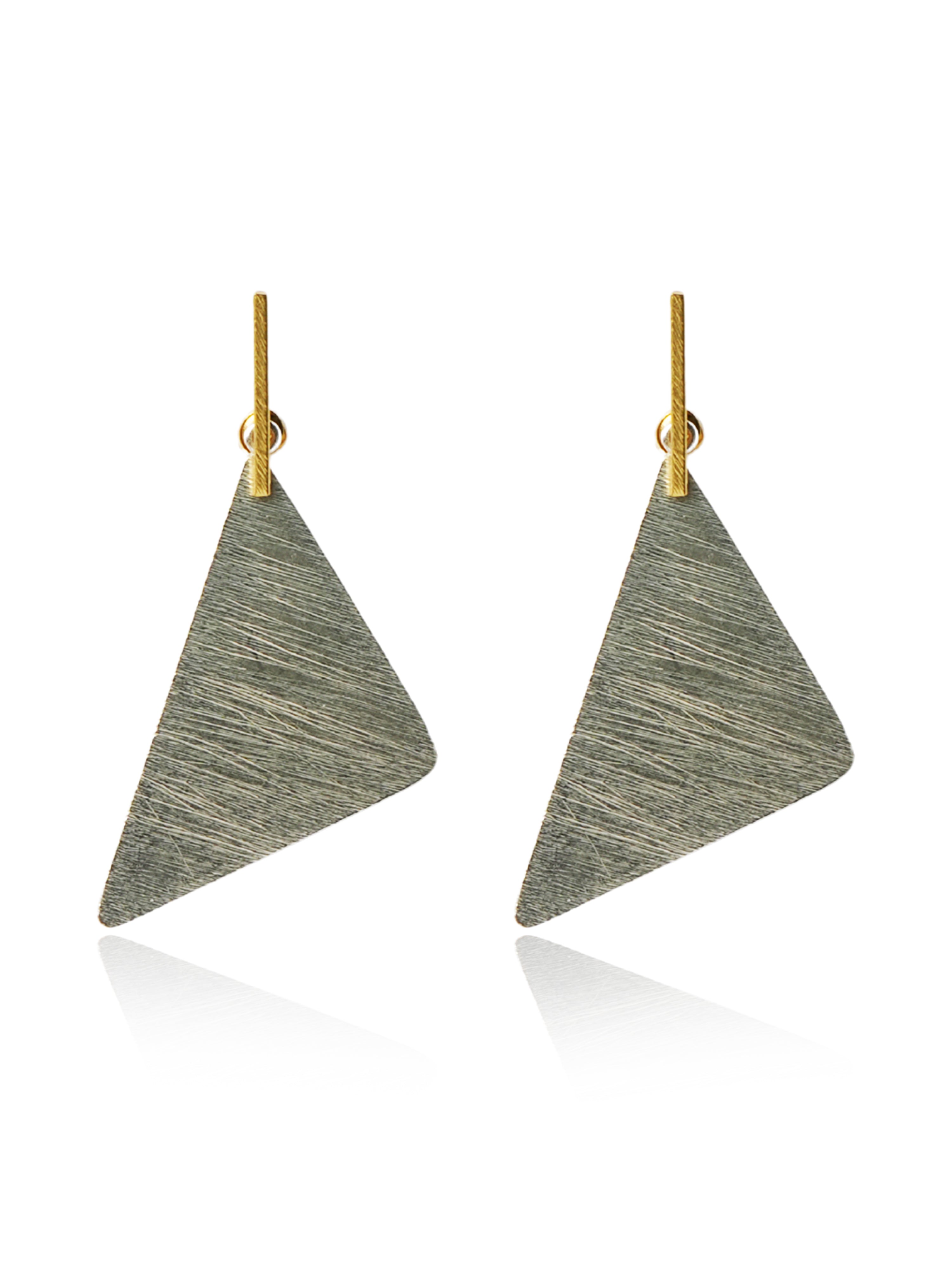 Brushed Triangle Stud Earrings