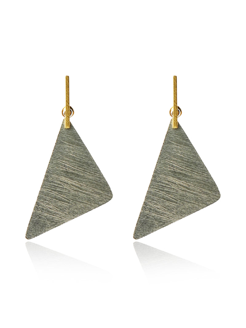 Brushed Triangle Stud Earrings