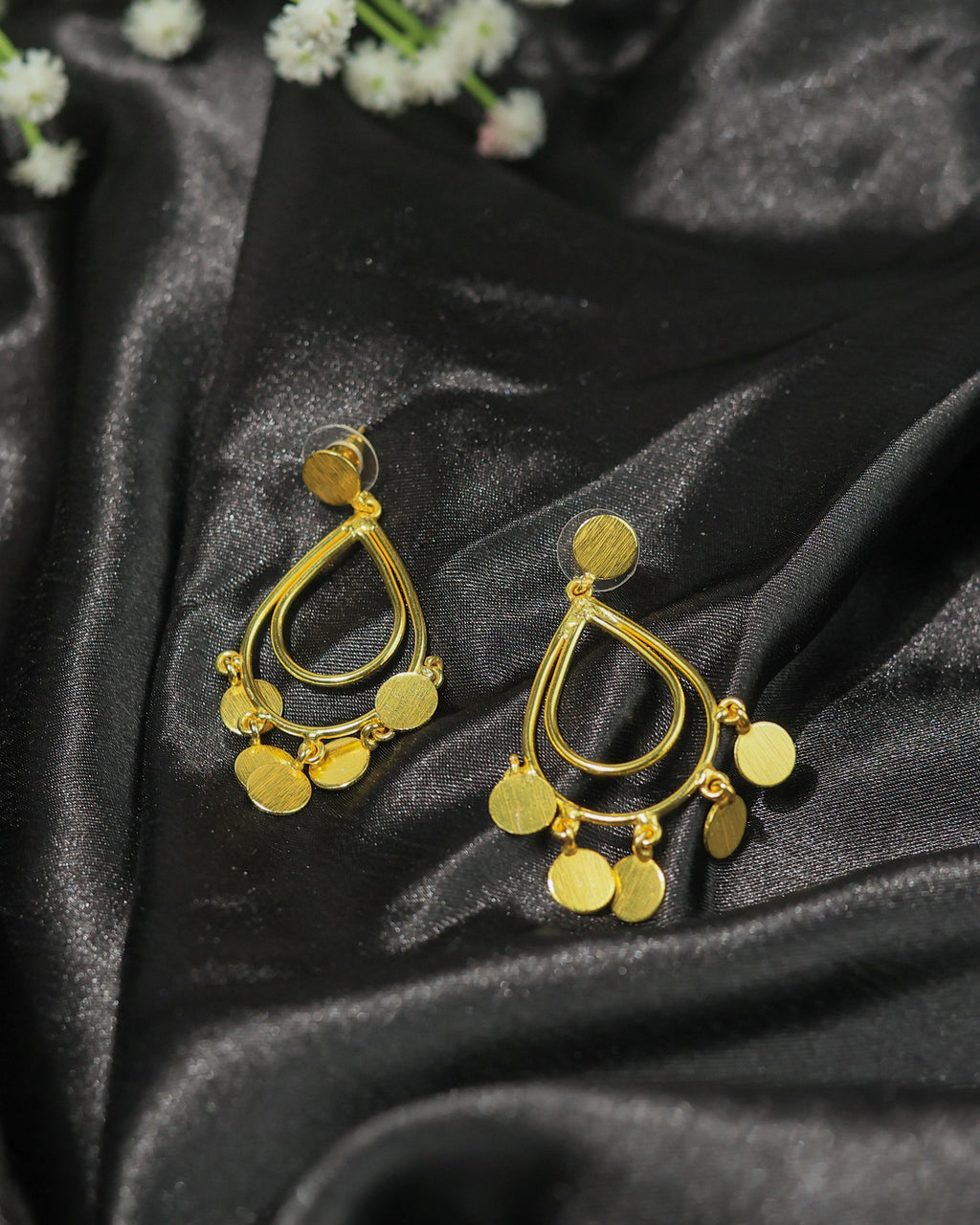 Teardrop Charm Hoop Earrings
