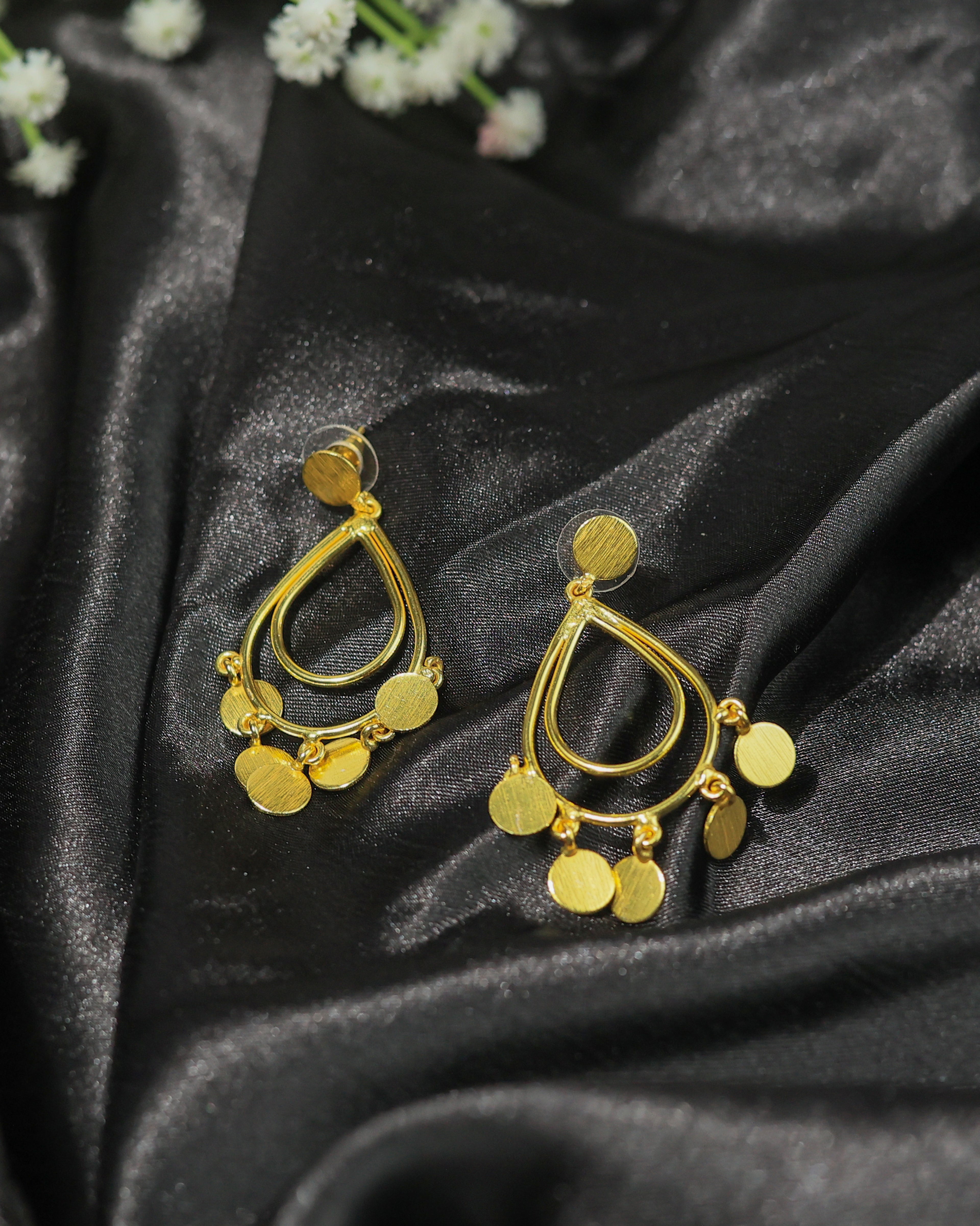 Teardrop Charm Hoop Earrings