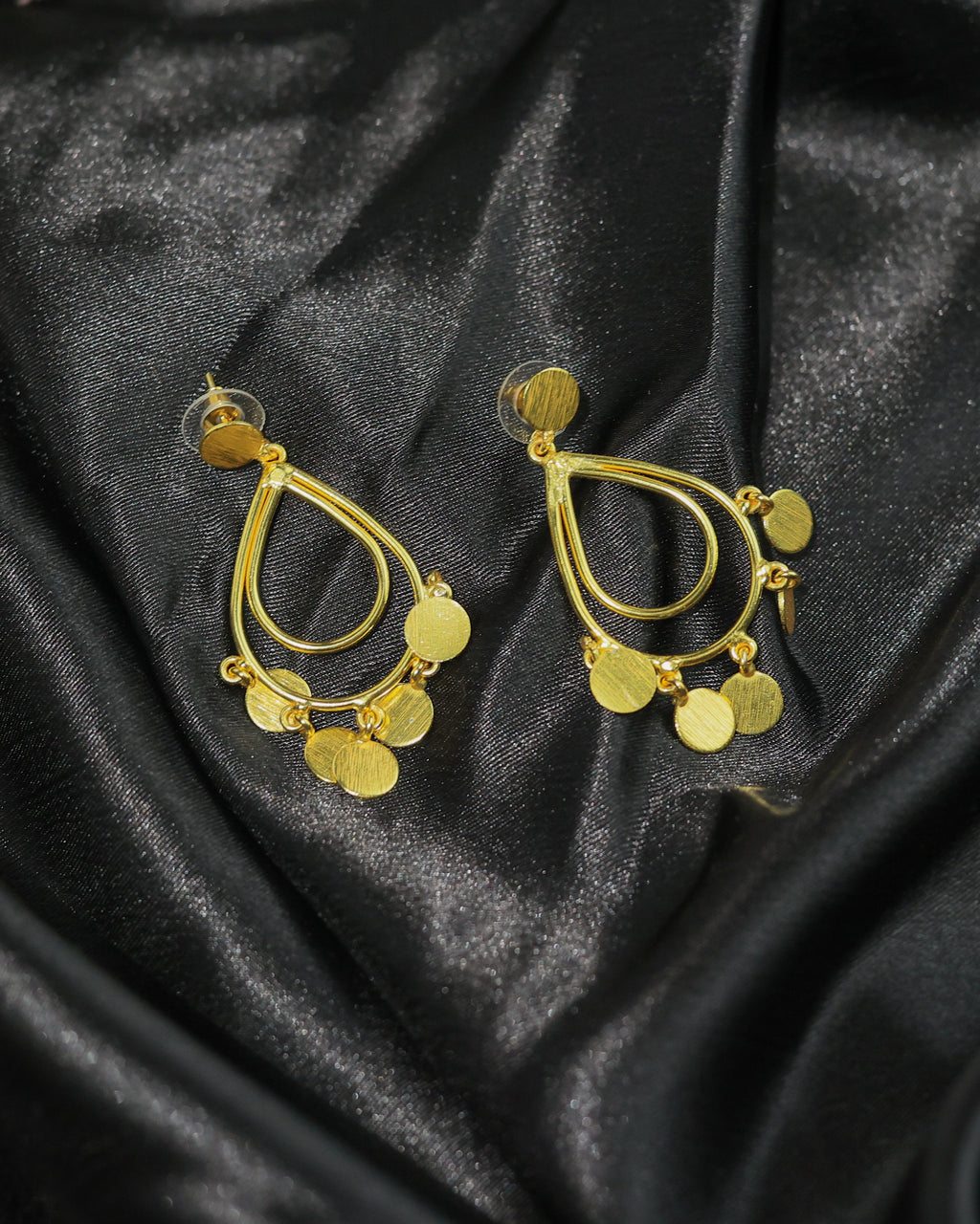 Teardrop Charm Hoop Earrings