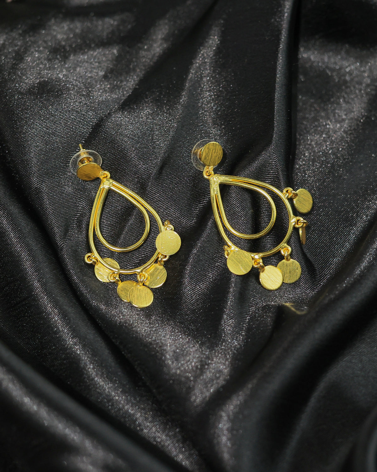 Teardrop Charm Hoop Earrings