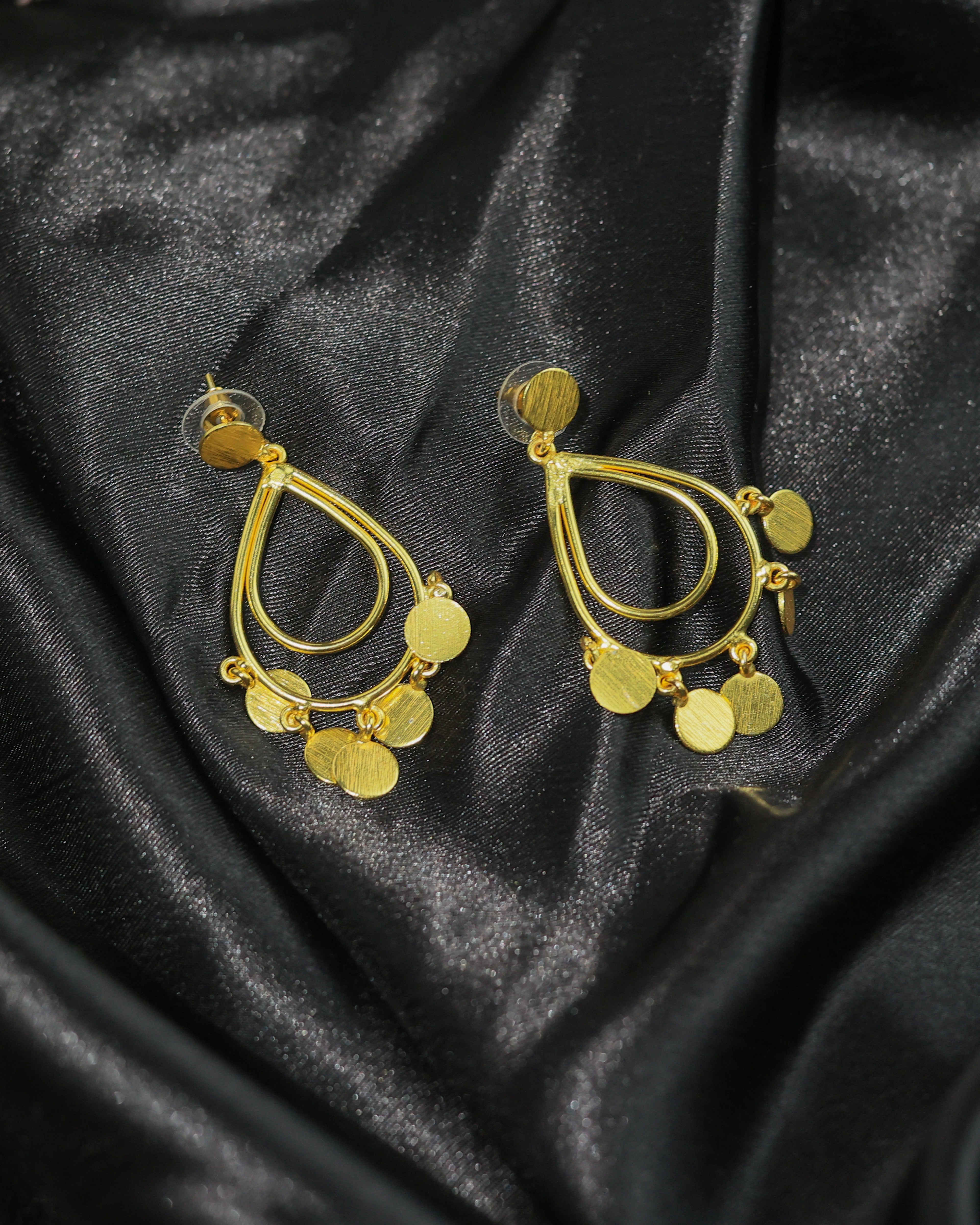 Teardrop Charm Hoop Earrings