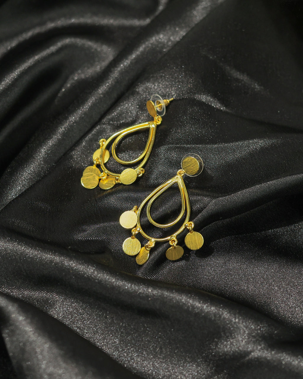 Teardrop Charm Hoop Earrings