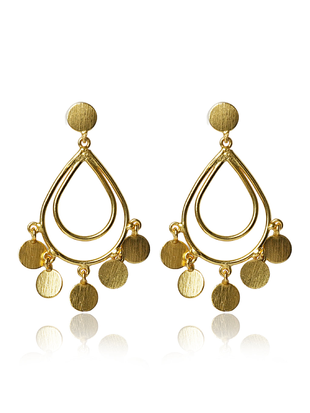 Teardrop Charm Hoop Earrings