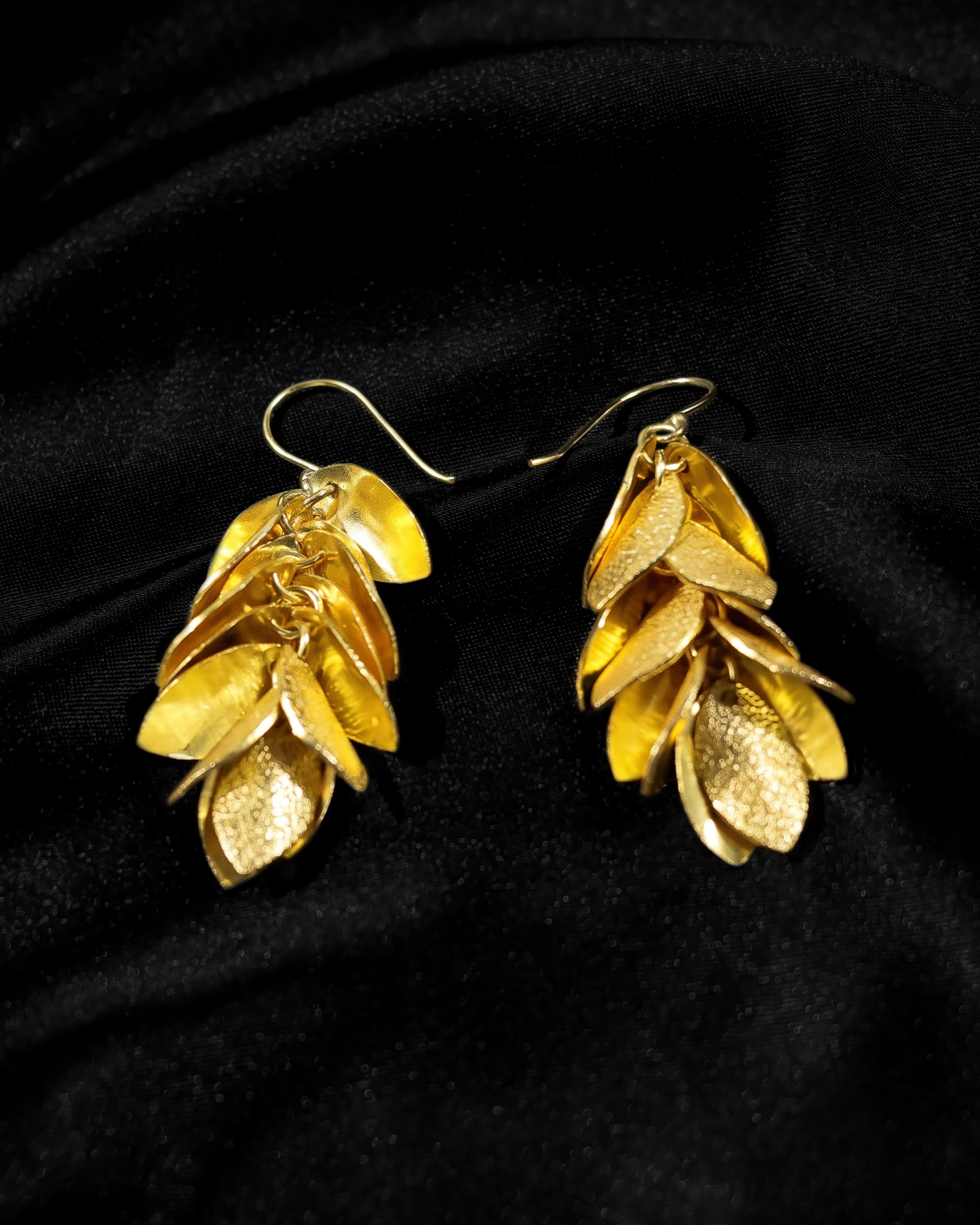 Layered Leaf Drop Earrings