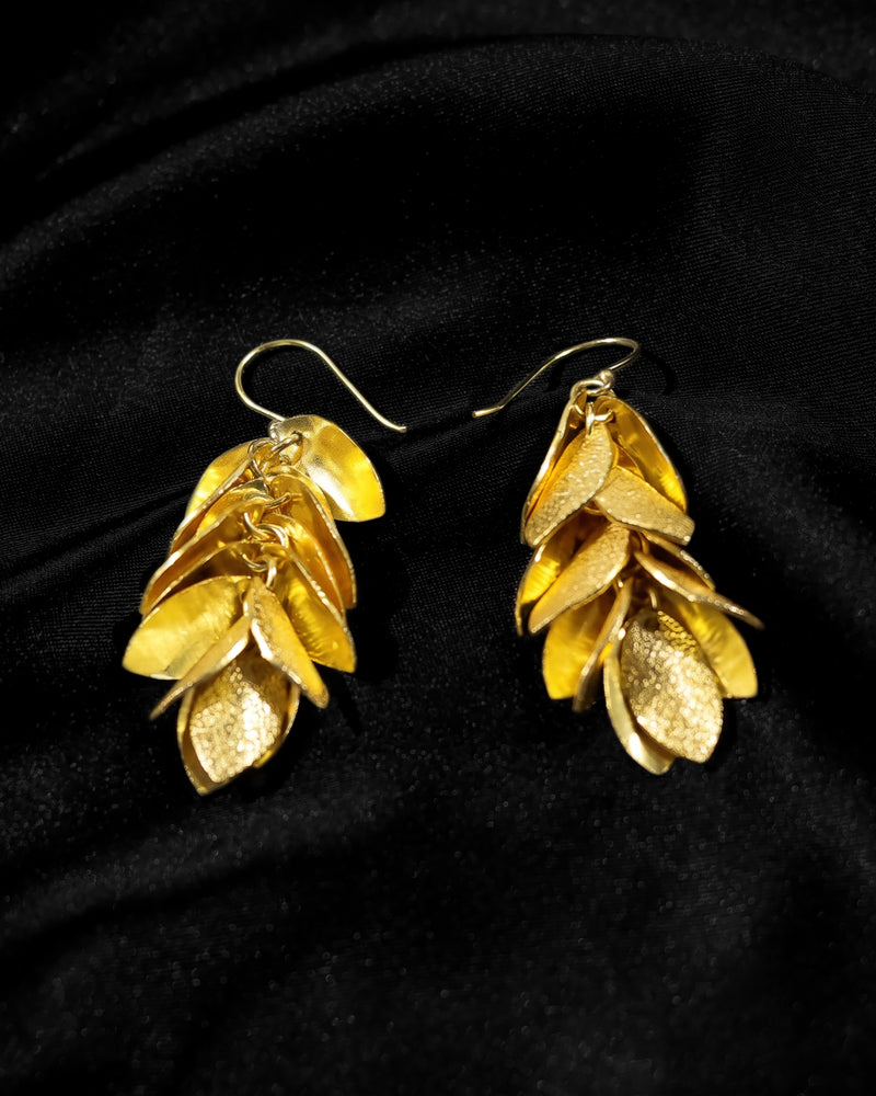 Layered Leaf Drop Earrings