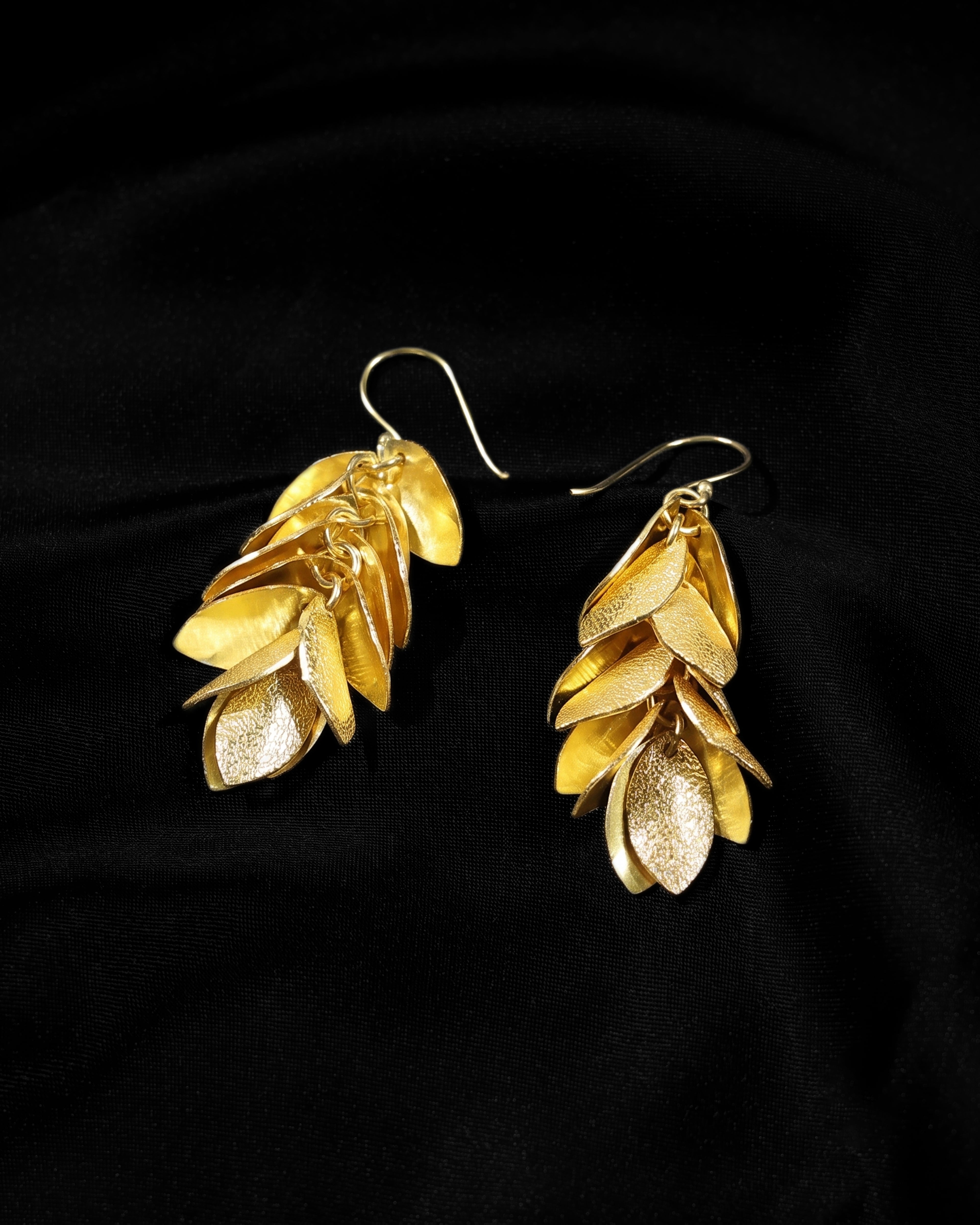 Layered Leaf Drop Earrings