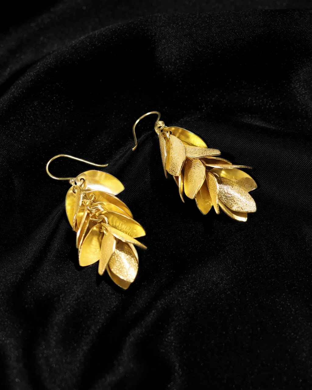 Layered Leaf Drop Earrings