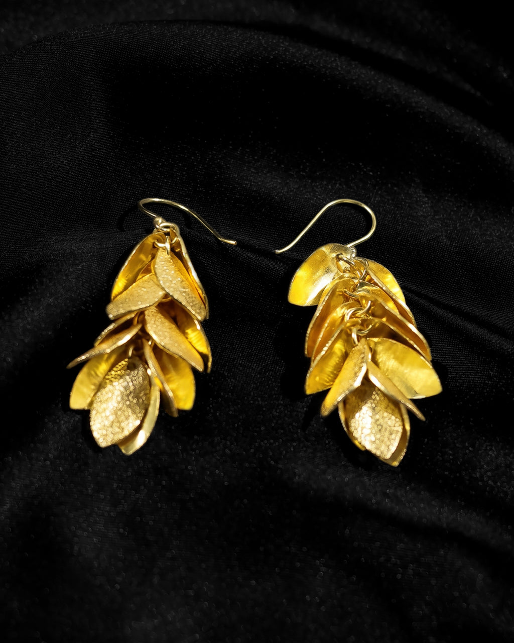 Layered Leaf Drop Earrings