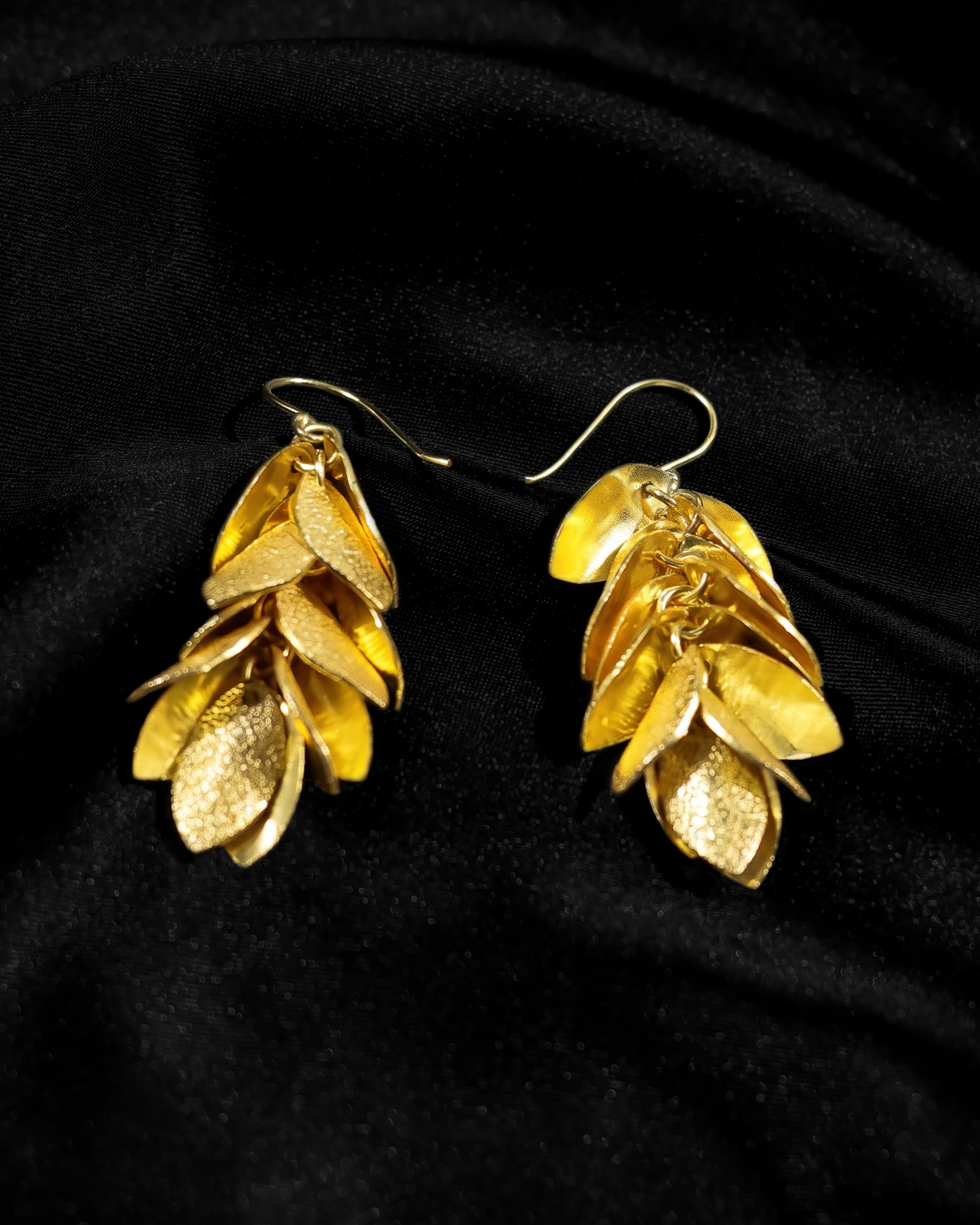 Layered Leaf Drop Earrings