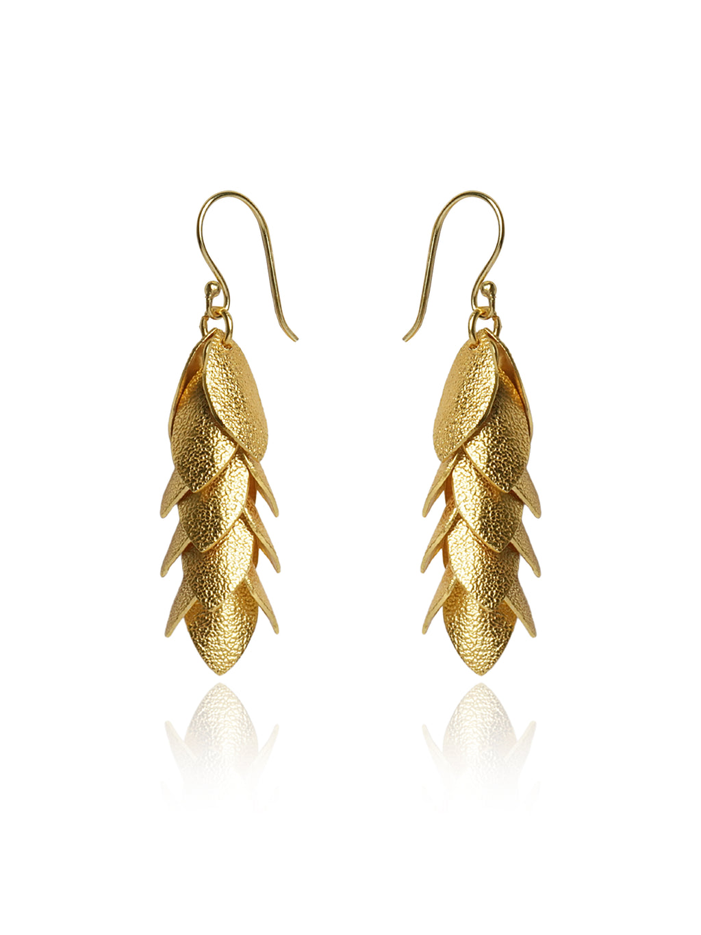 Layered Leaf Drop Earrings
