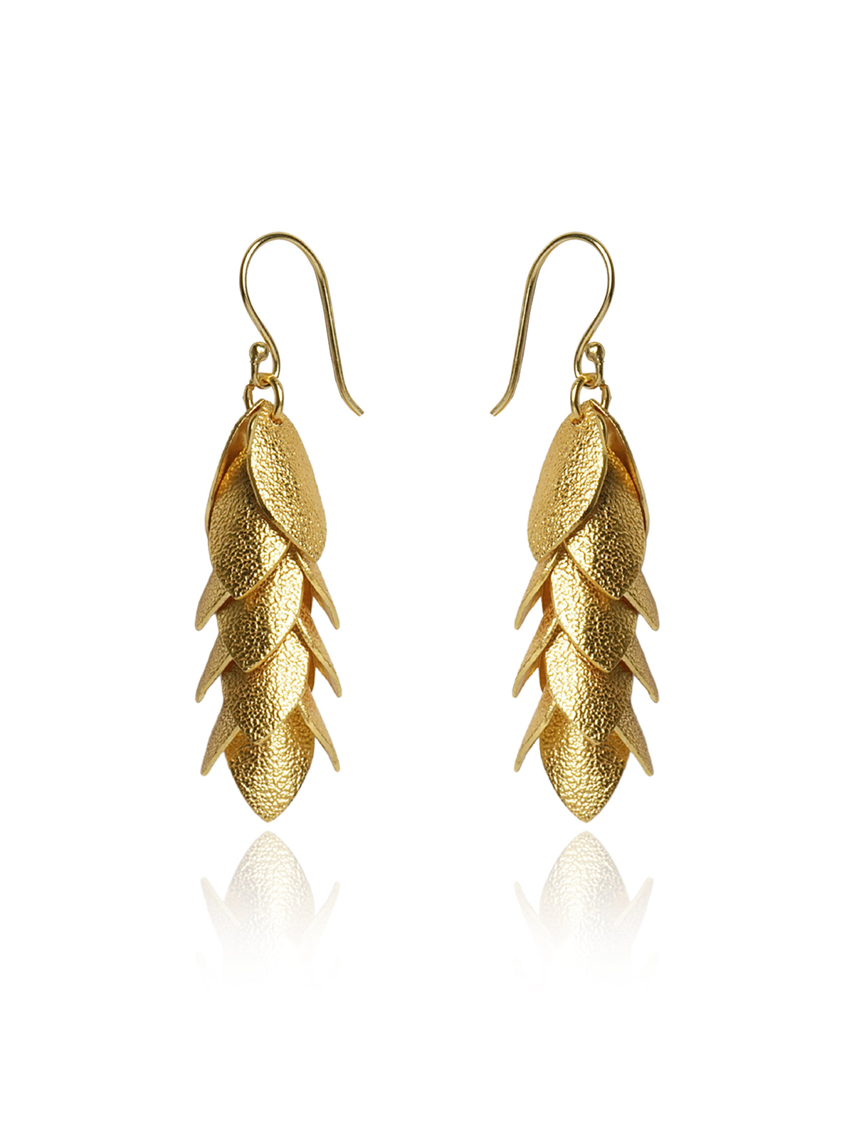 Layered Leaf Drop Earrings