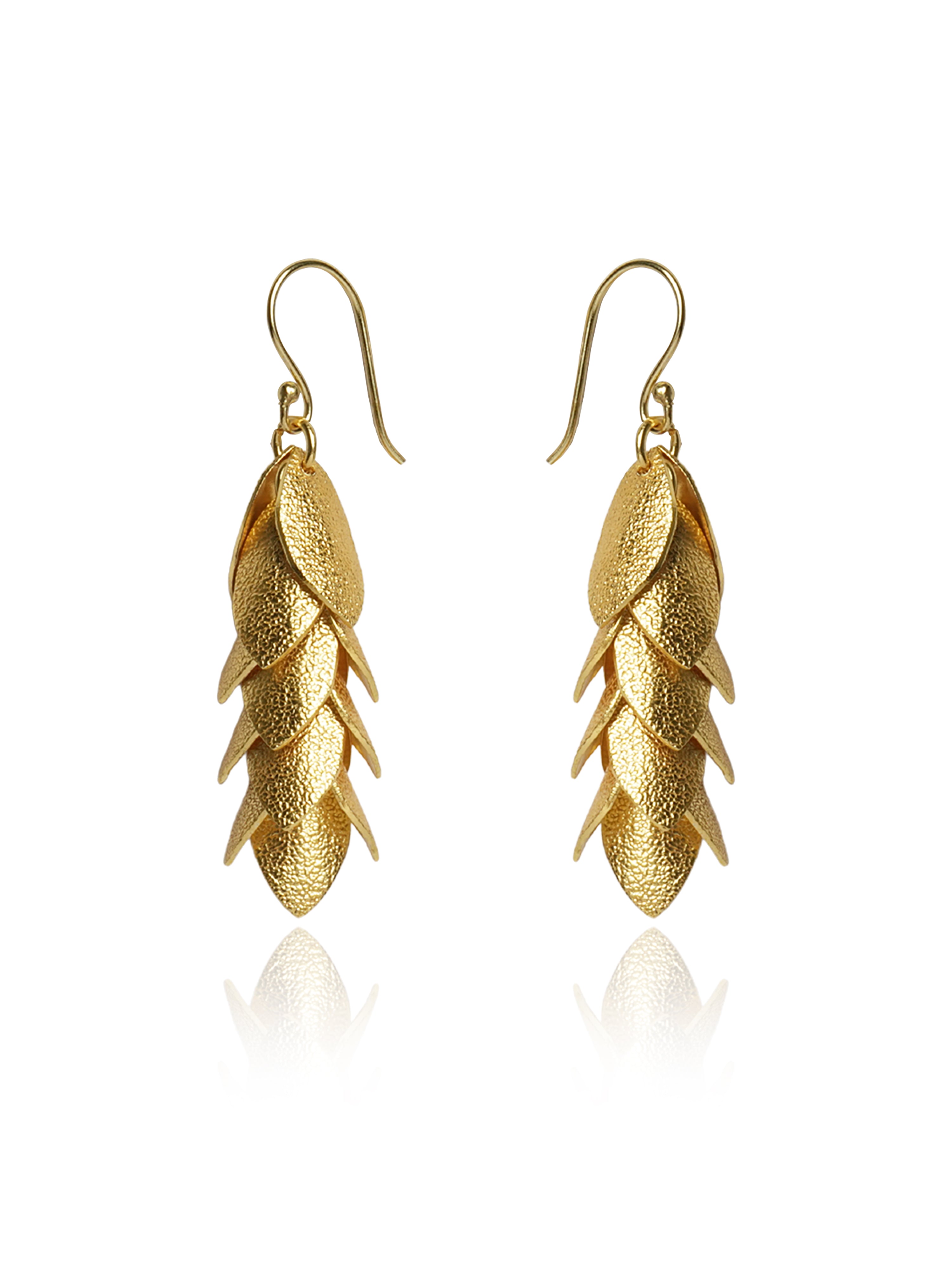 Layered Leaf Drop Earrings