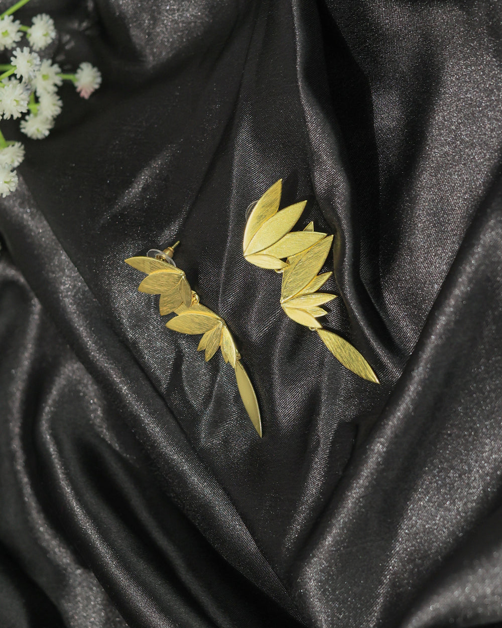 Double Leaf Drop Earrings