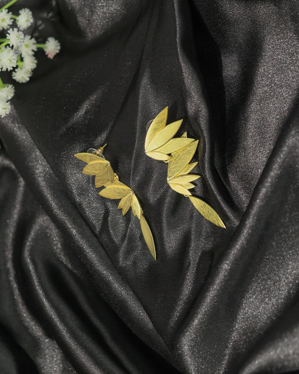 Double Leaf Drop Earrings