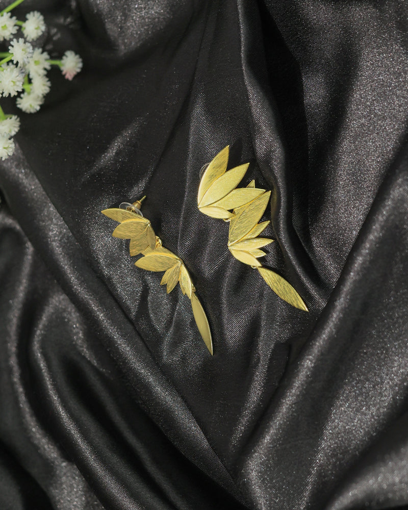 Double Leaf Drop Earrings