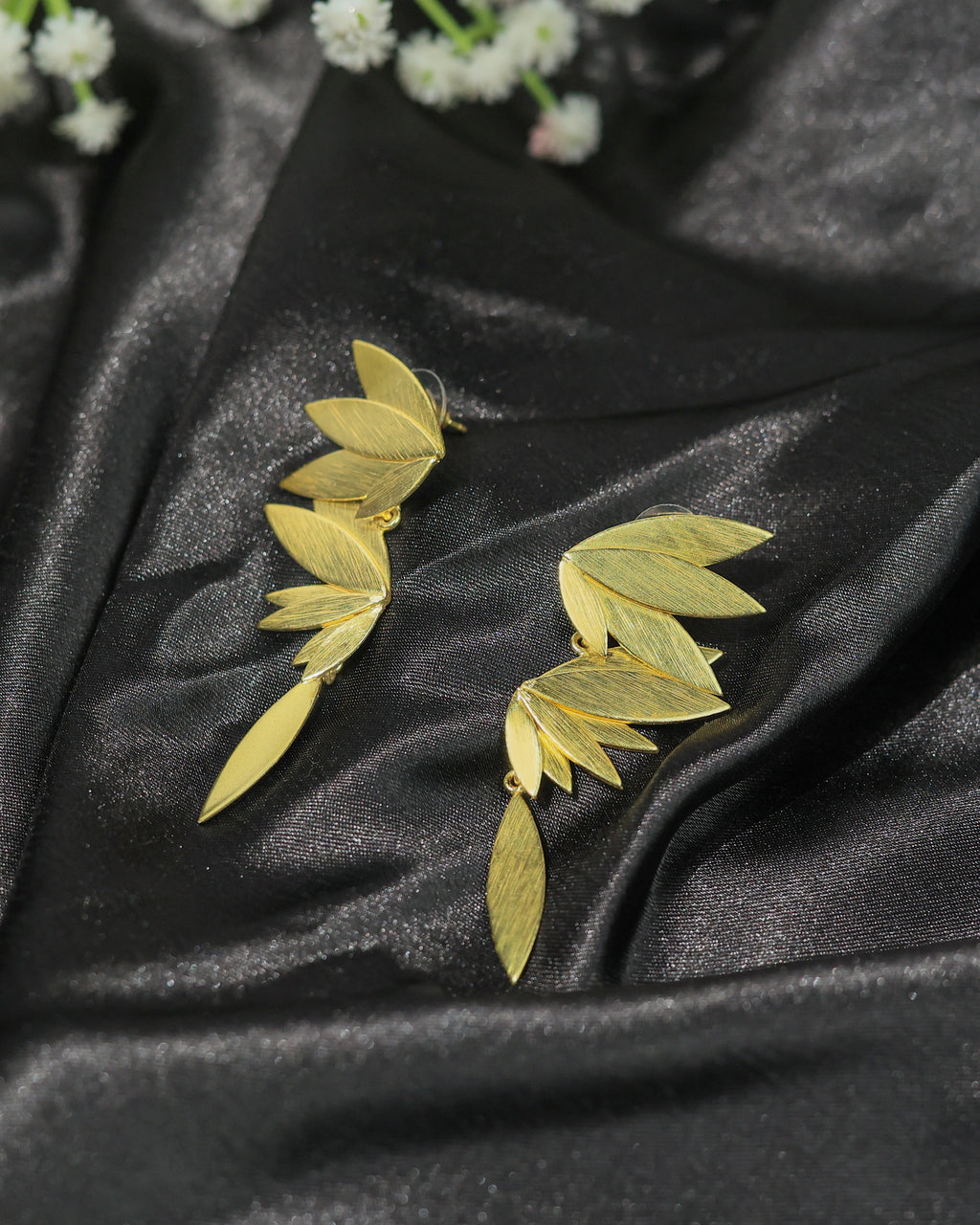 Double Leaf Drop Earrings