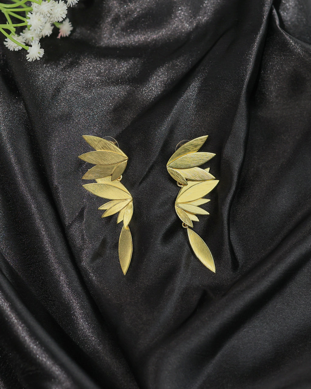 Double Leaf Drop Earrings