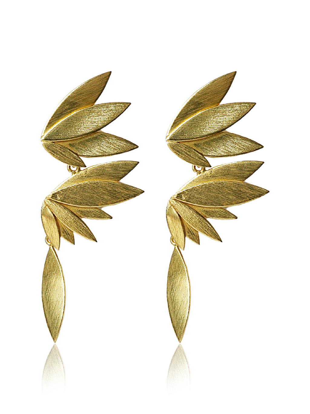 Double Leaf Drop Earrings