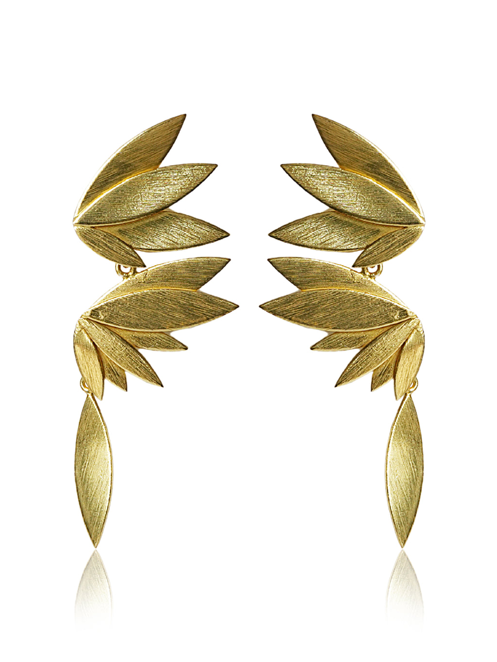 Double Leaf Drop Earrings