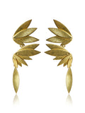 Double Leaf Drop Earrings