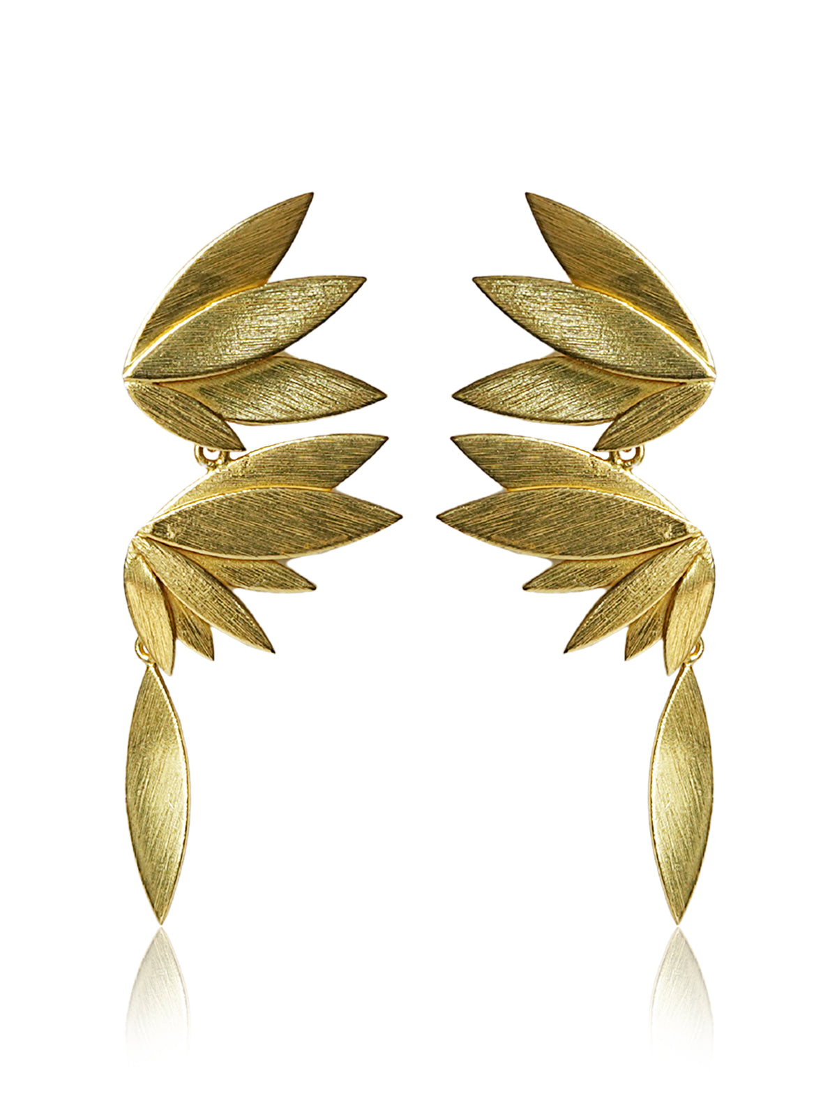 Double Leaf Drop Earrings