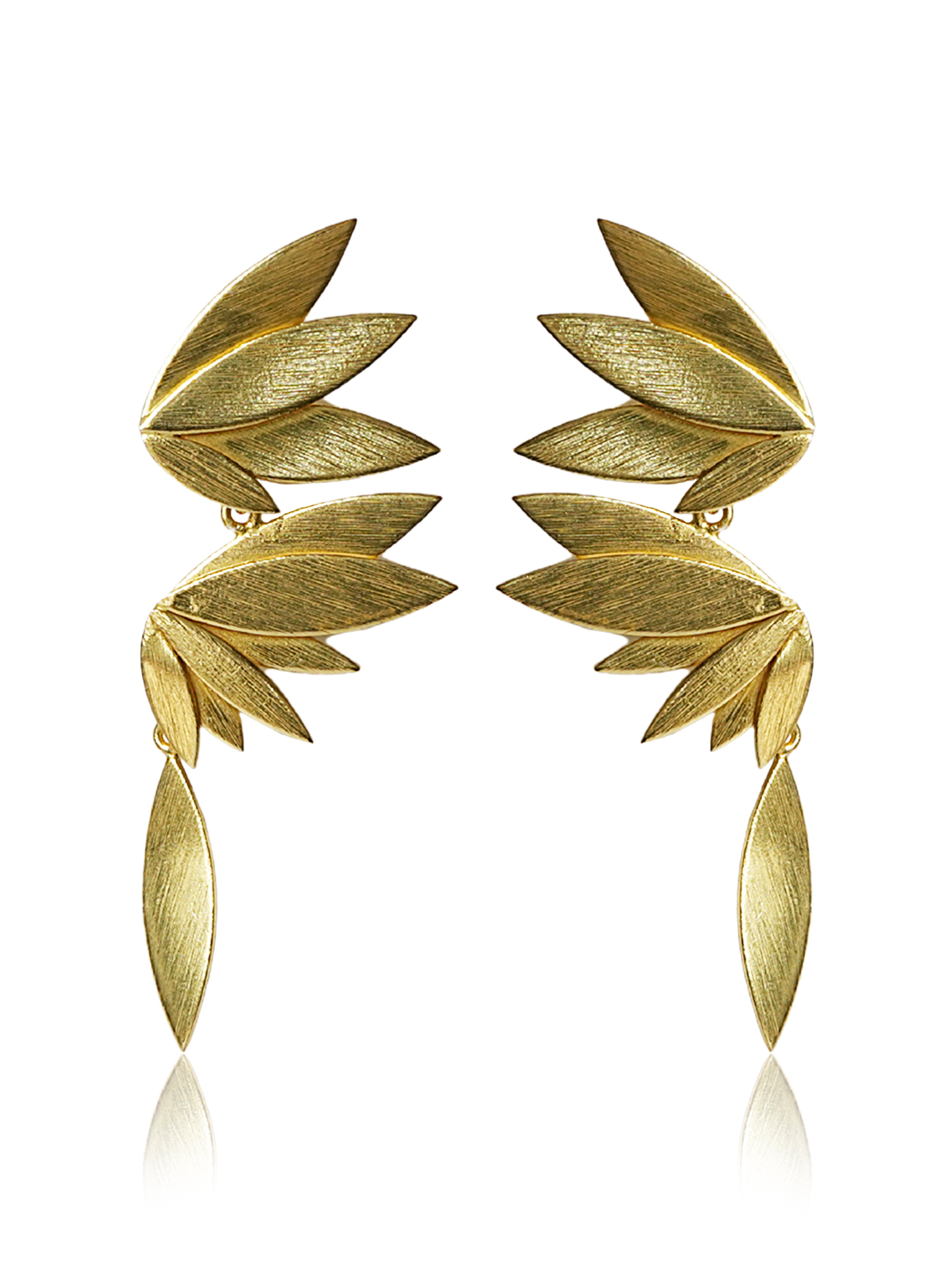 Double Leaf Drop Earrings