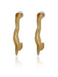 Textured Open Curve Stud Earrings