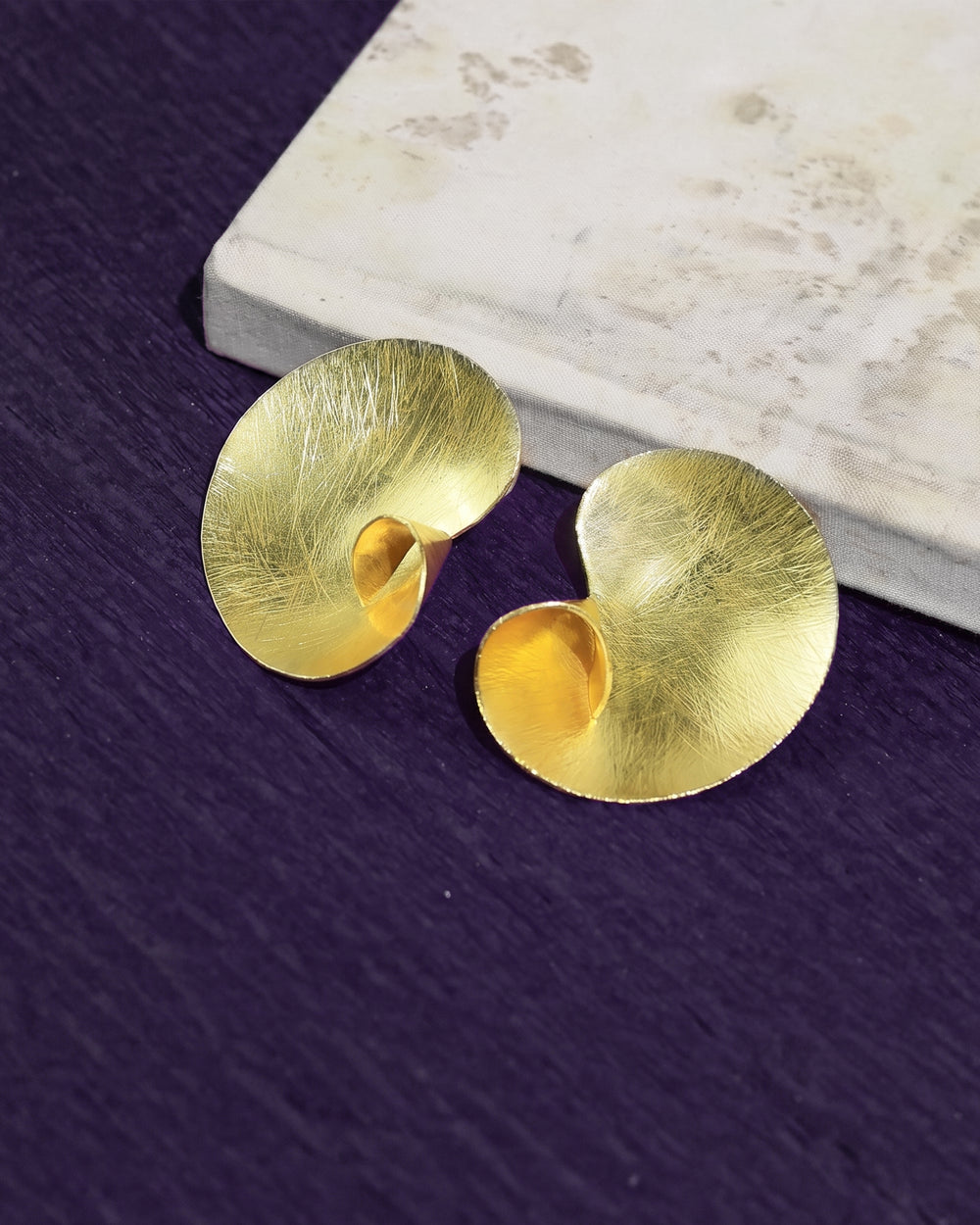 Hammered Round Stud Earrings
